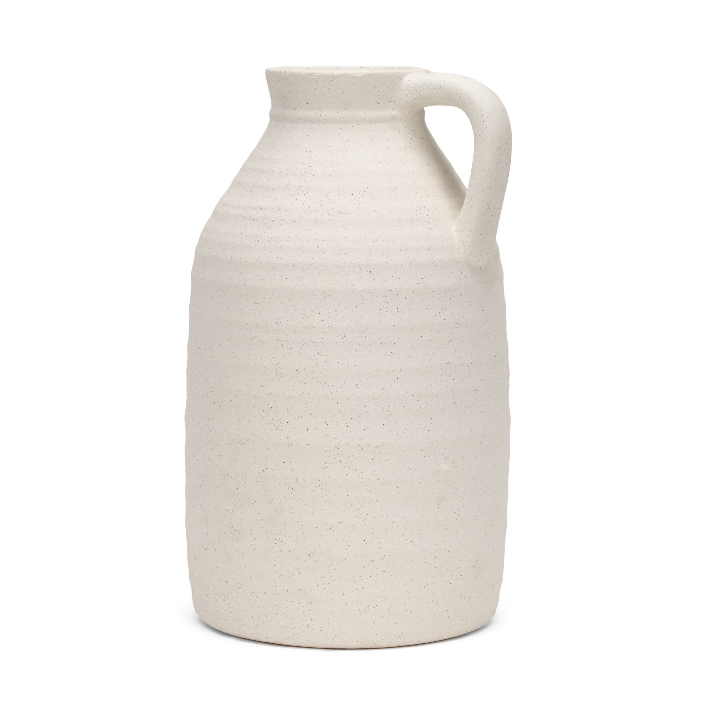 Tyrus Large Textured Matte White w/ Speckling Ceramic Vase — product photograph