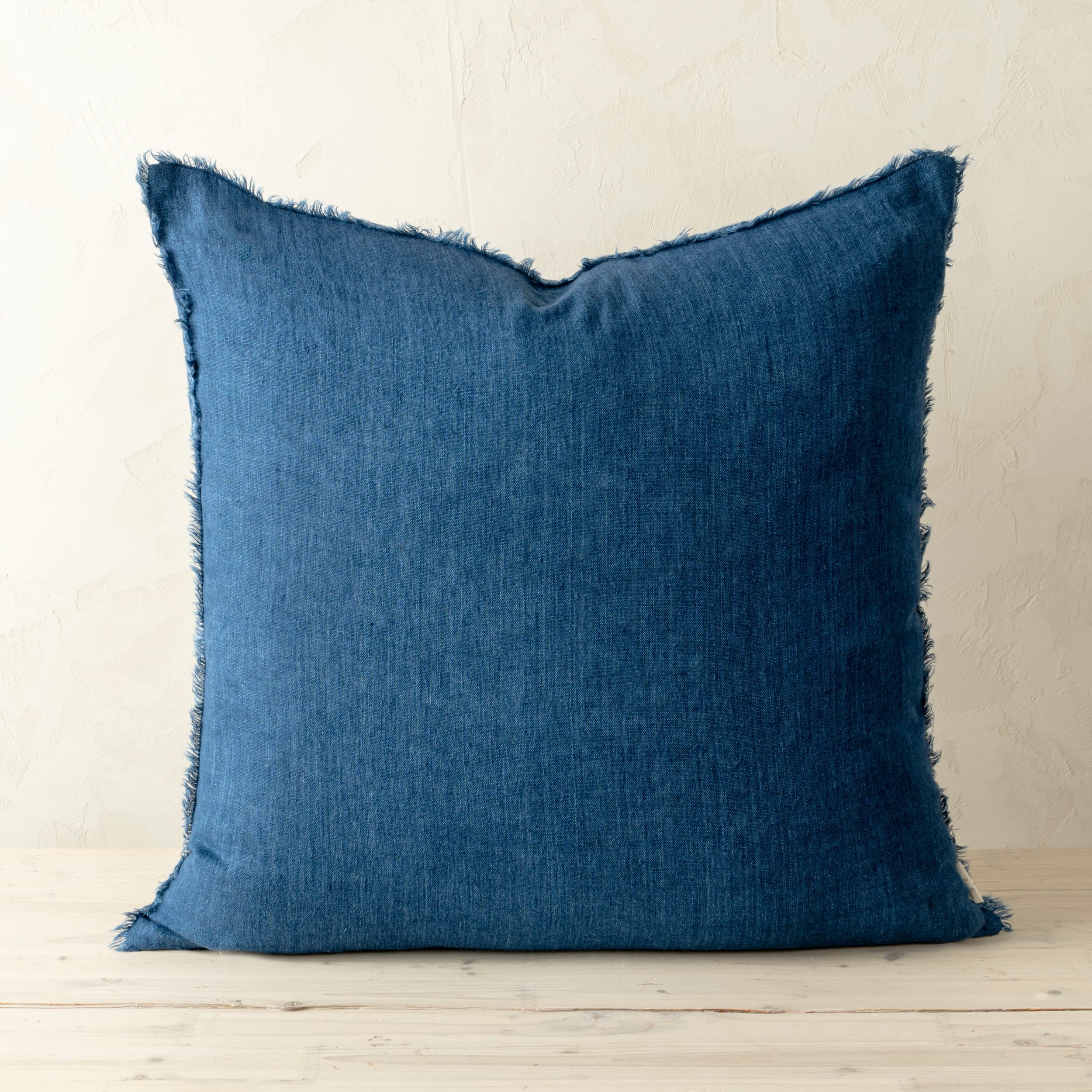 Lina 24x24 Cobalt Linen Decorative Pillow Cover — product photograph