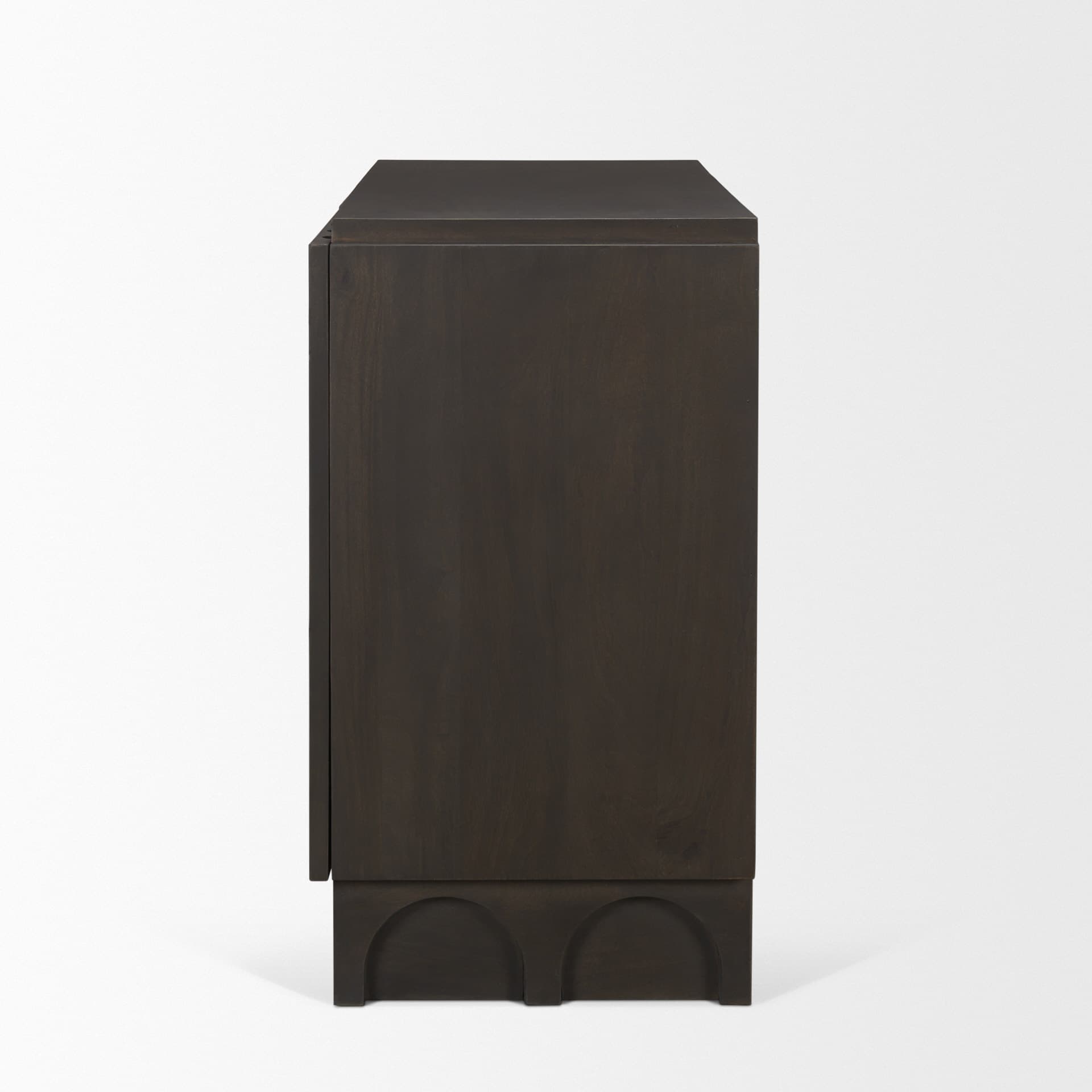 Wagner Dark Brown Wood w/ Arched Design Accent Cabinet — product photograph