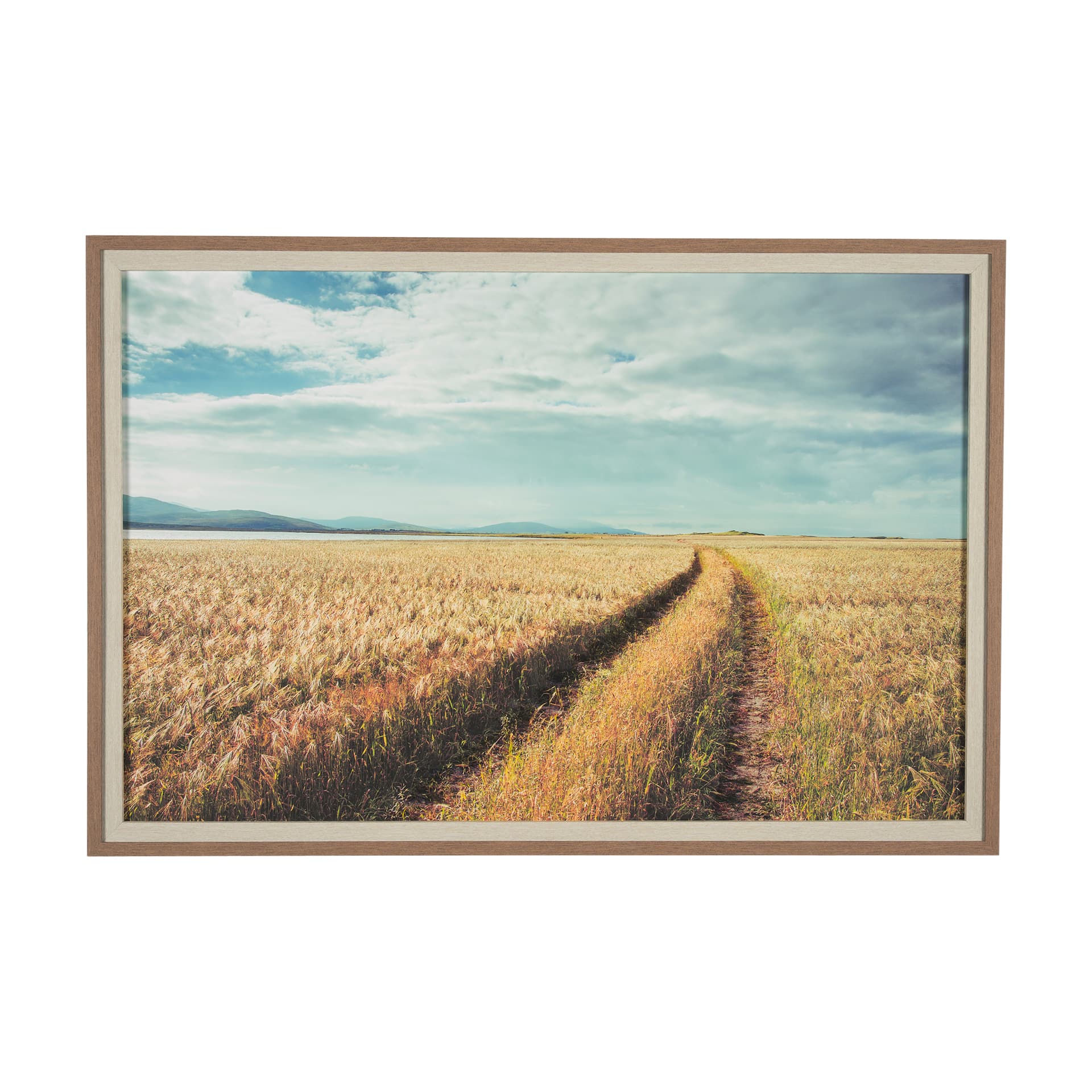 Between The Fields by Matt Roseveare a Hand Embellished Textured Framed Photo Art Print Matted under — product photograph