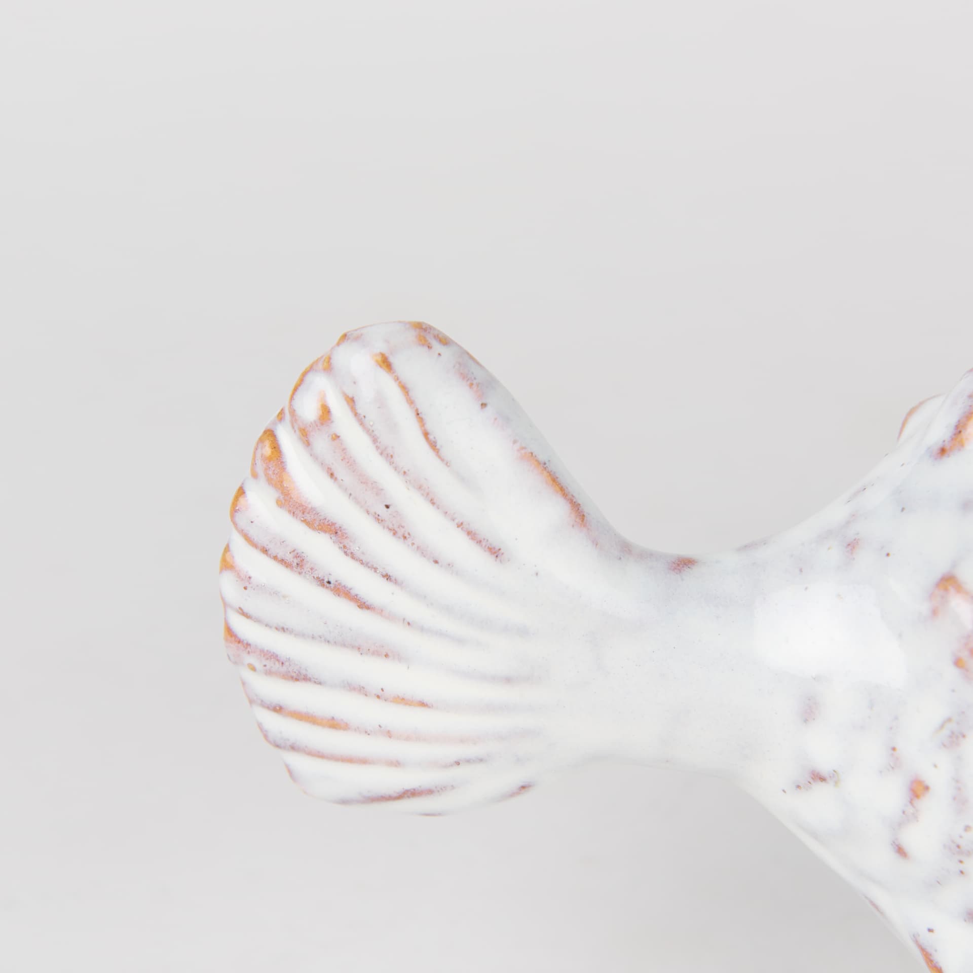Spike II (Large) 10L x 6W Off-White Ceramic Puffer Fish — product photograph