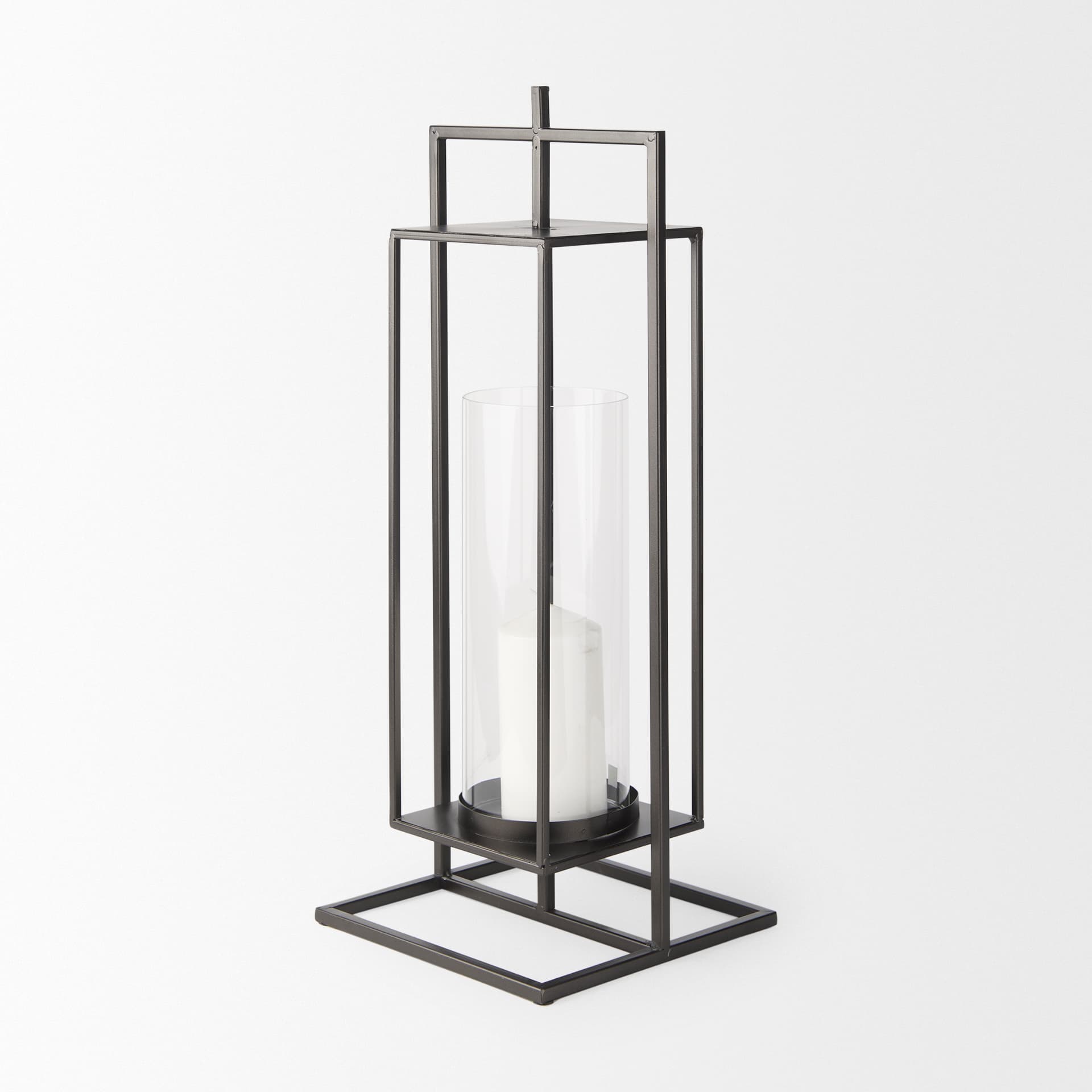 Albus I Large Black Metal Rectangular Table Candle Holder — product photograph