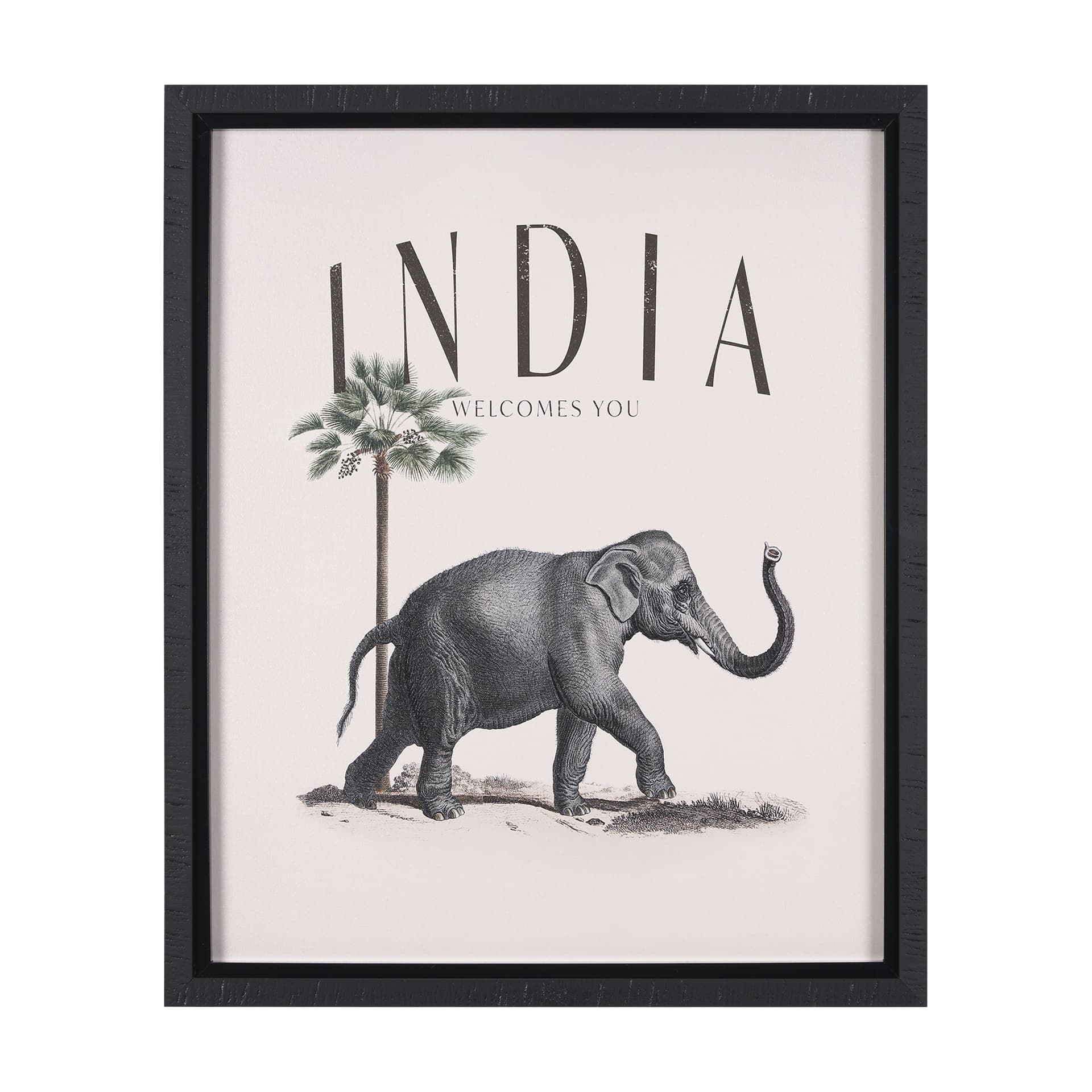 Travel Guide - India by Vintage Collection a Hand Embellished Textured Framed Art Print — product photograph