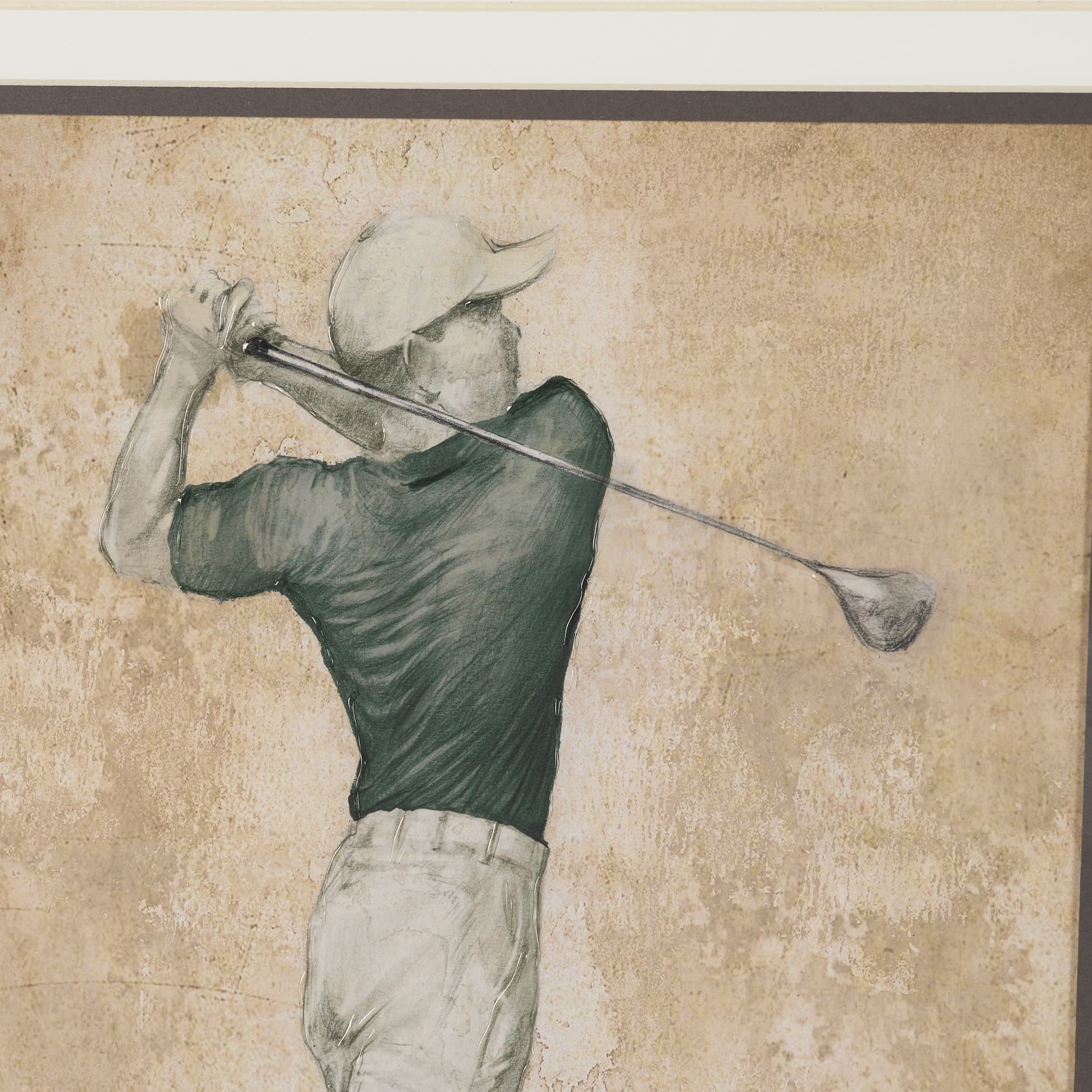 Golf Swing I by Mercana Studio Hand-Embellished Framed Artwork Matted under Glass — product photograph