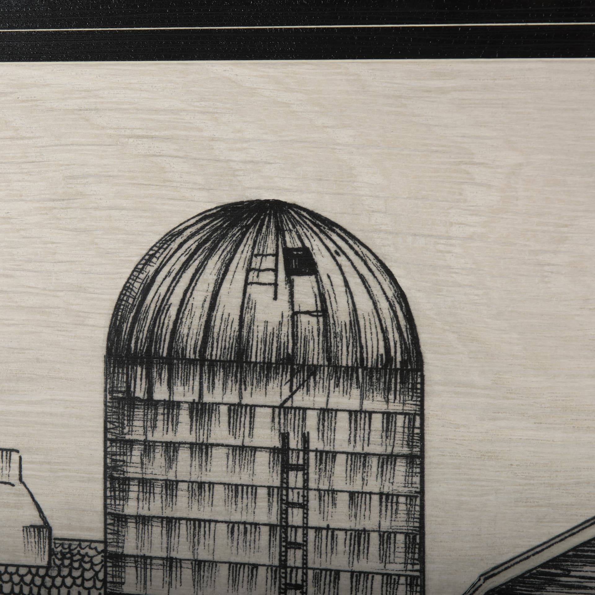 Barn Buildings II by CV a Hand Embellished Textured Framed Art Print Matted under Glass — product photograph