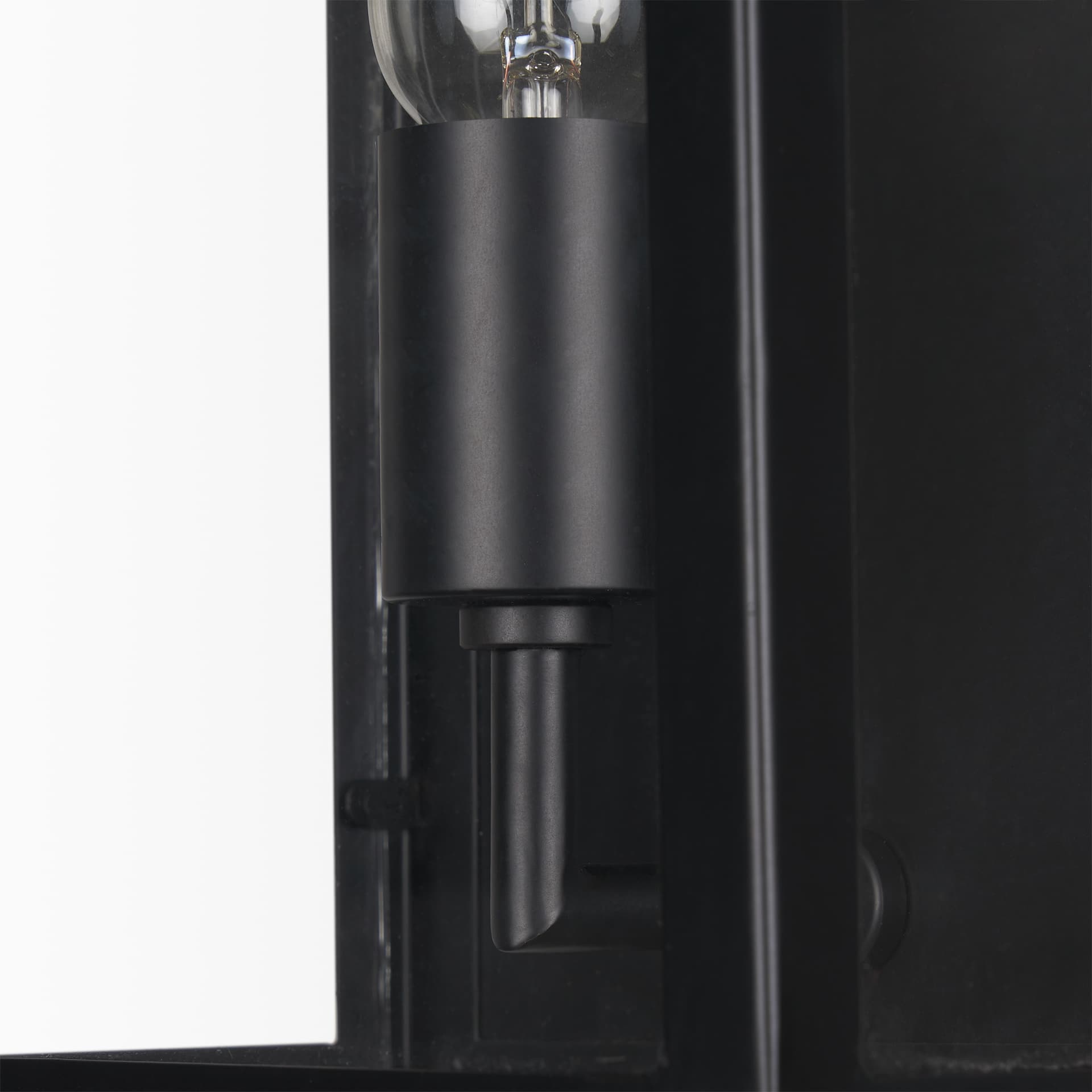 Cairn Matte Black Metal w/ Glass 1-Light Wall Sconce — product photograph