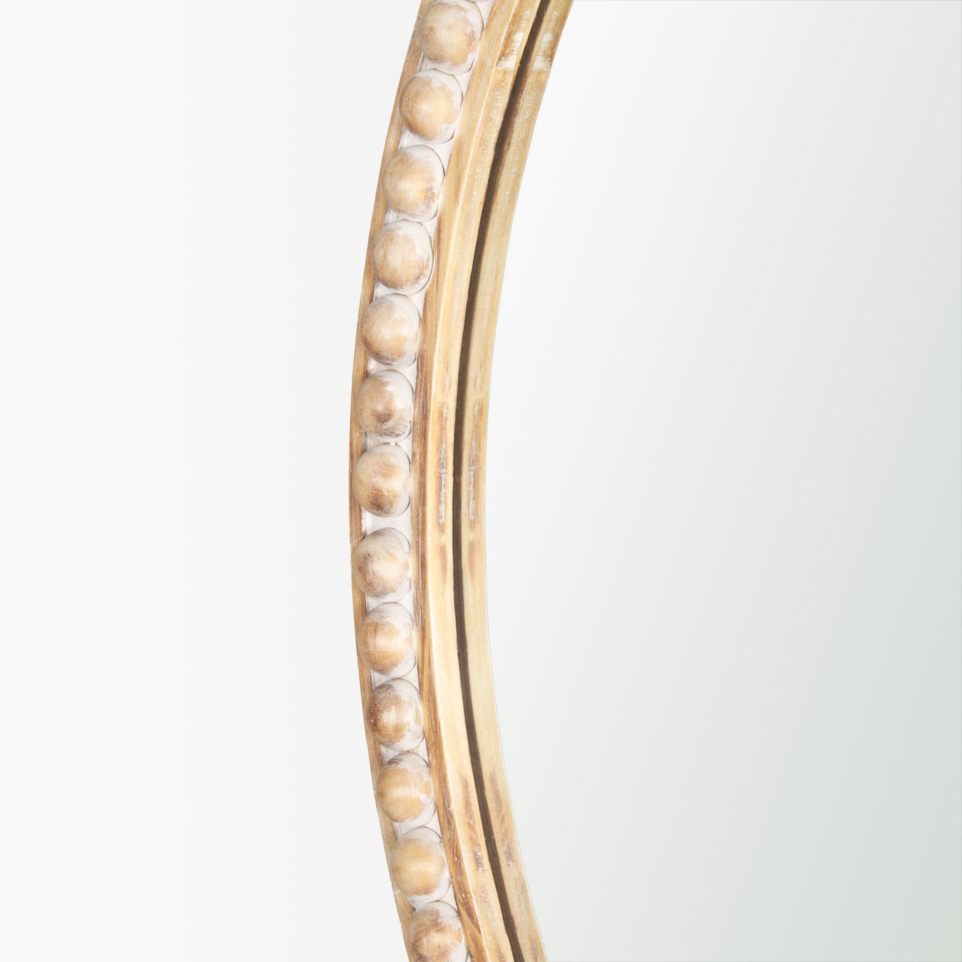 Roan Light Brown Wood Beaded Wall Mirror — product photograph
