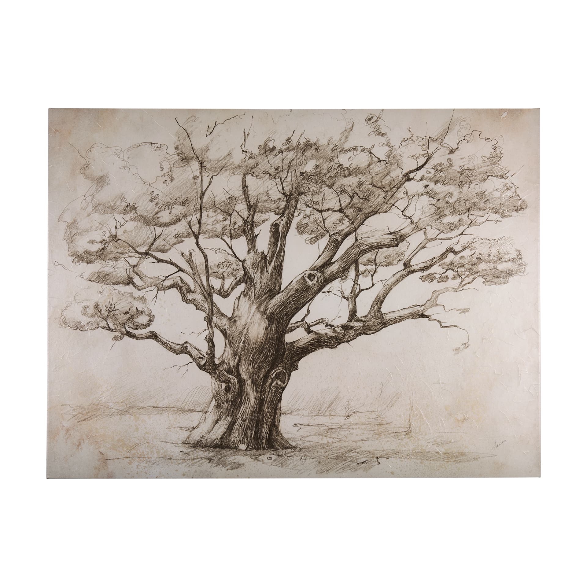 Secret Life of Tree by Mercana Studio a Hand Embellished Textured Canvas — product photograph