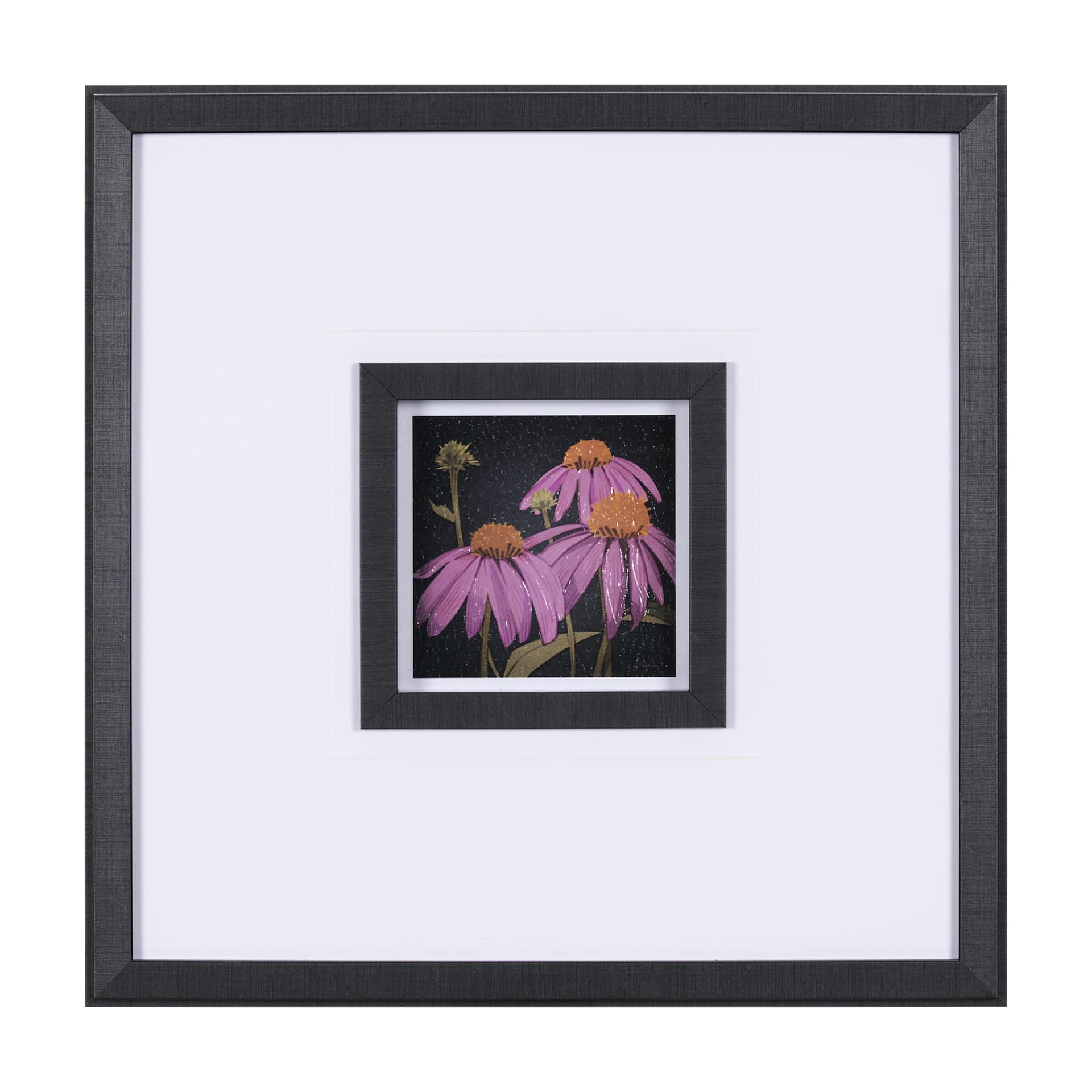 Flower Portrait VI by Mercana Studio a Hand Embellished Textured Framed Art Print Matted under Glass — product photograph