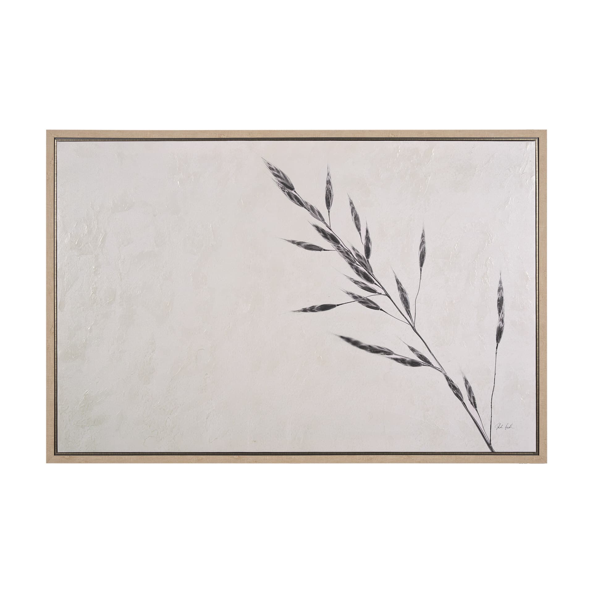 Wheat Grass III by Mercana Studio a Hand Embellished Textured Framed Canvas — product photograph