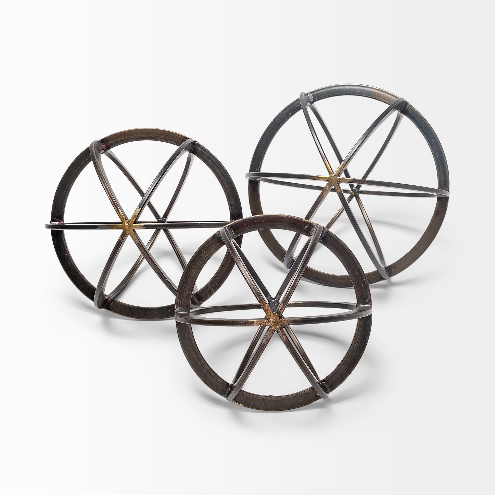 Galenna II (Medium) 9L x 9W Black Metal Circular Decorative Orb — product photograph