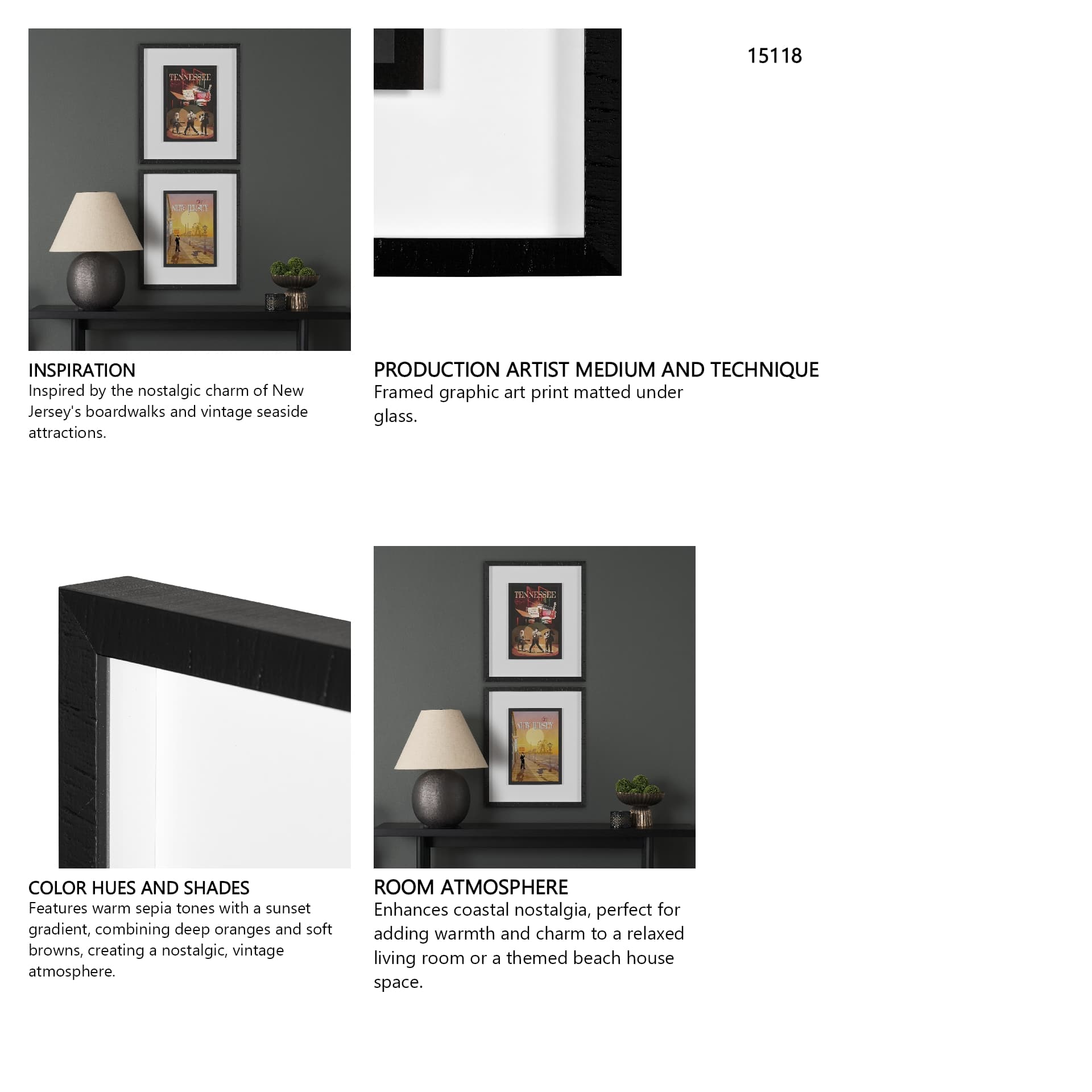 New Jersey Go USA (M) by Mercana Studio a Framed Art Print Matted under Glass — in a styled room