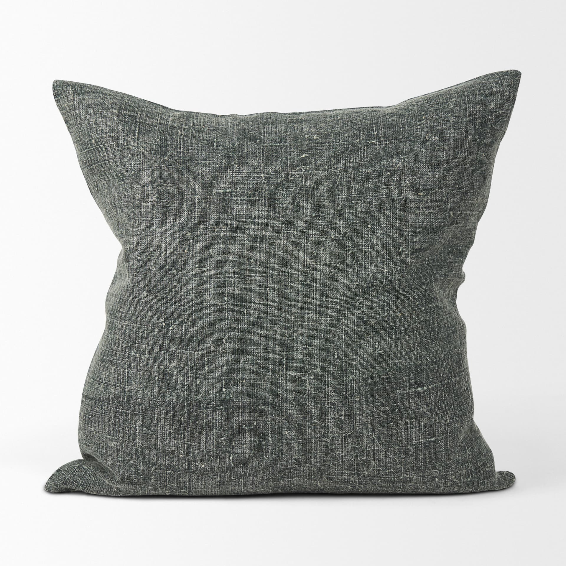 Jack 22x22 Green Linen Square Decorative Pillow Cover w/Down Filler — product photograph