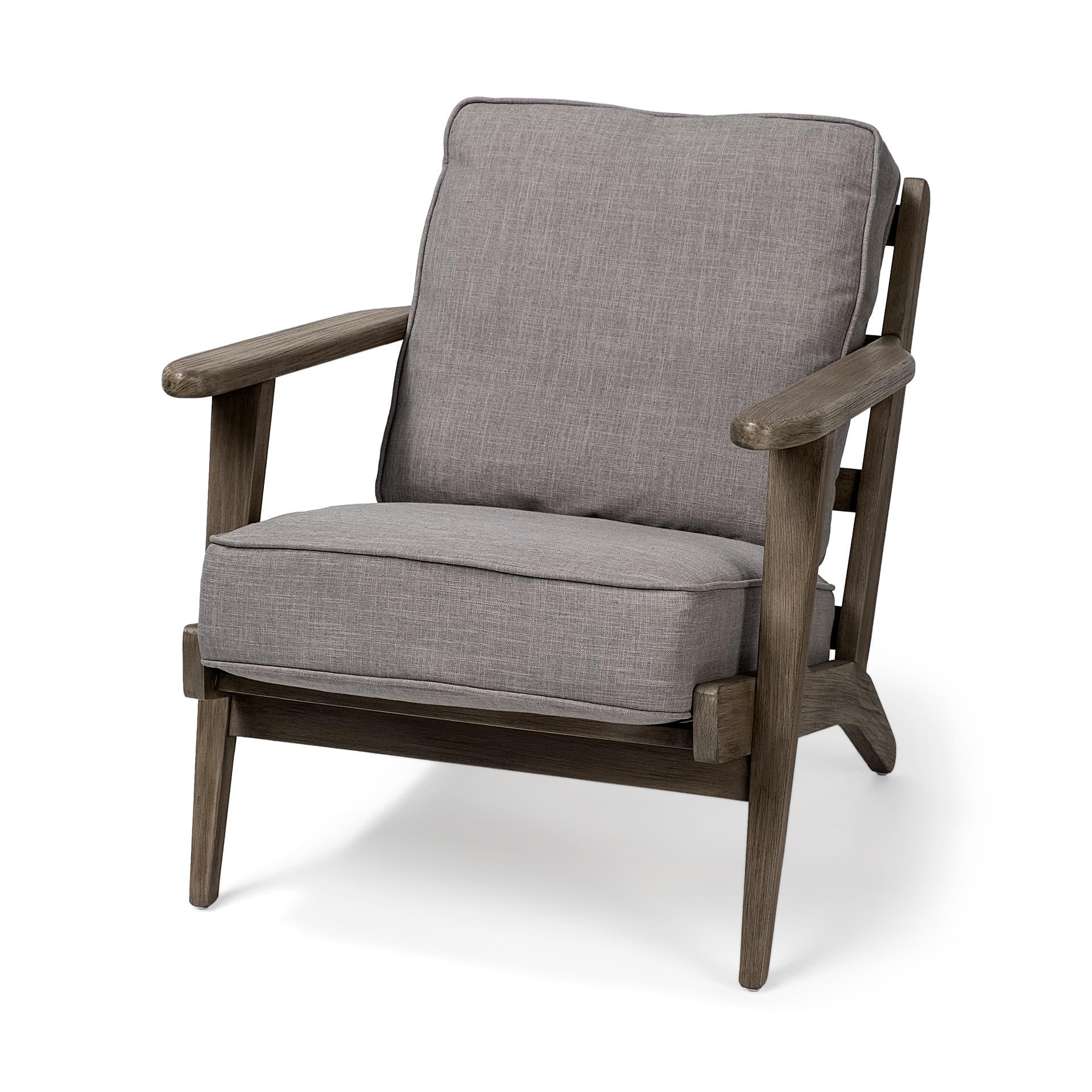 Olympus II Flint Gray Fabric Covered Wooden Frame Accent Chair — product photograph