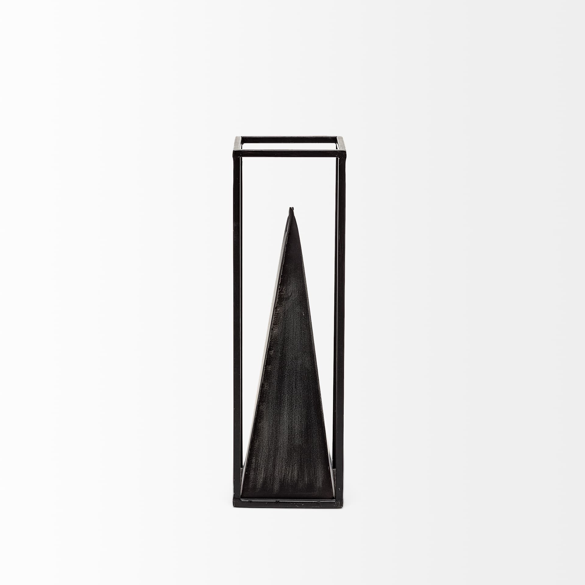 Memphis II (Medium) 4L x 4W Black Metal Pyramid In A Square Frame — product photograph