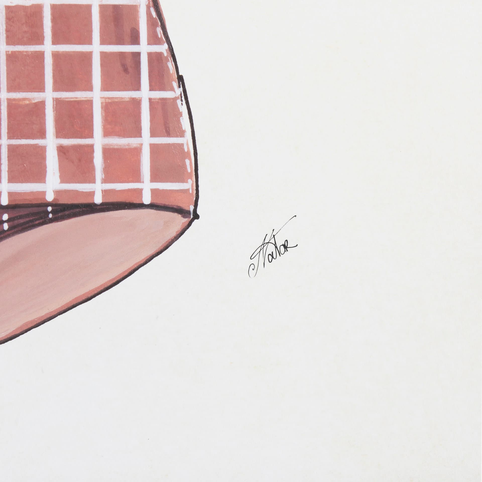 Swimsuit Pink by Mercana Studio a Hand Embellished Textured Framed Art Print Matted under Glass — product photograph