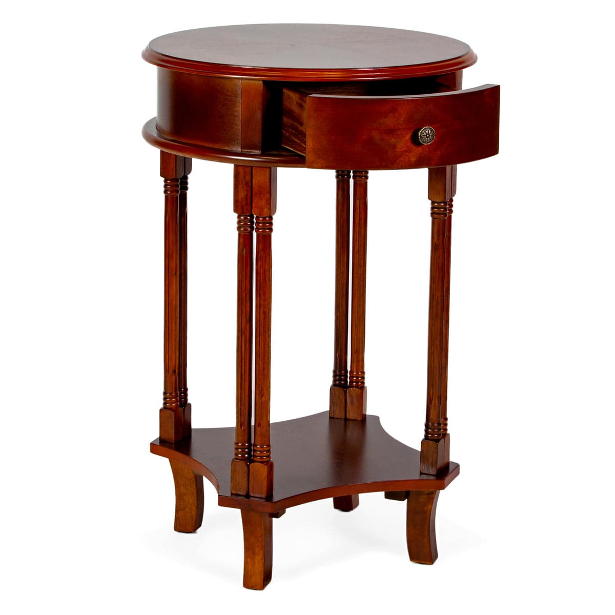 Round Accent Table HR23 Cherry Finish — product photograph