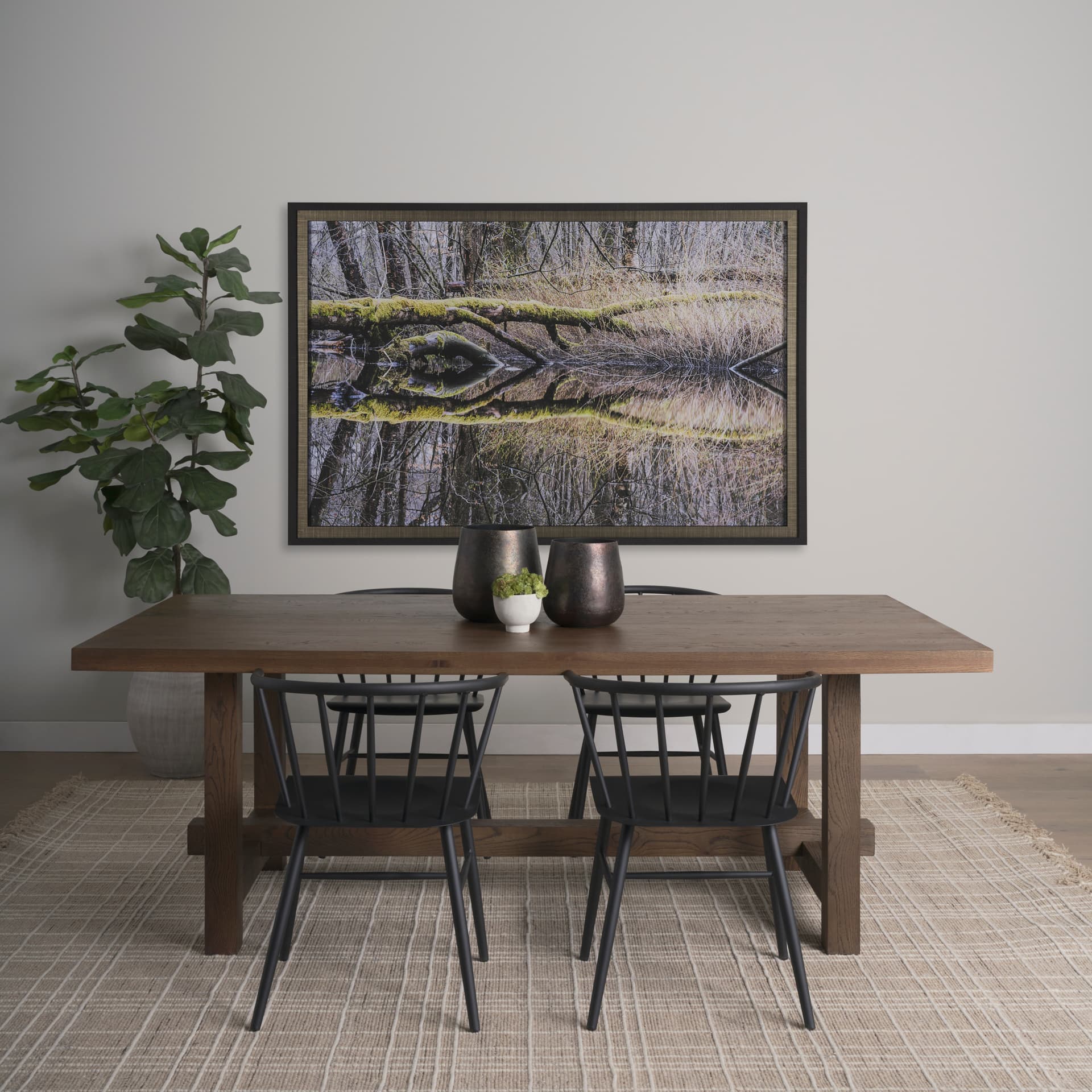 Branchscape Moss - Reflect by Mikael Svensson a Framed Photo Art Print Matted under Glass — in a styled room