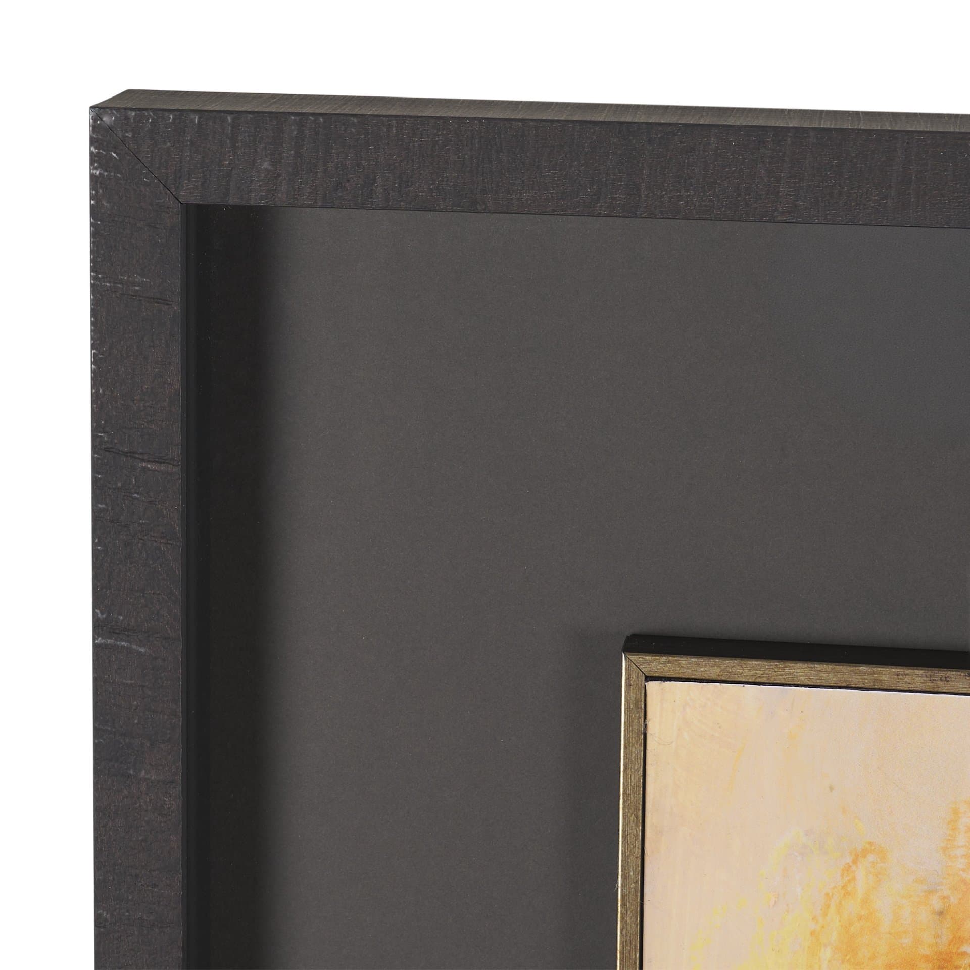 Golden Quiet II by Mercana Studio Hand-Embellished Textured Framed Artwork Matted under Glass — product photograph
