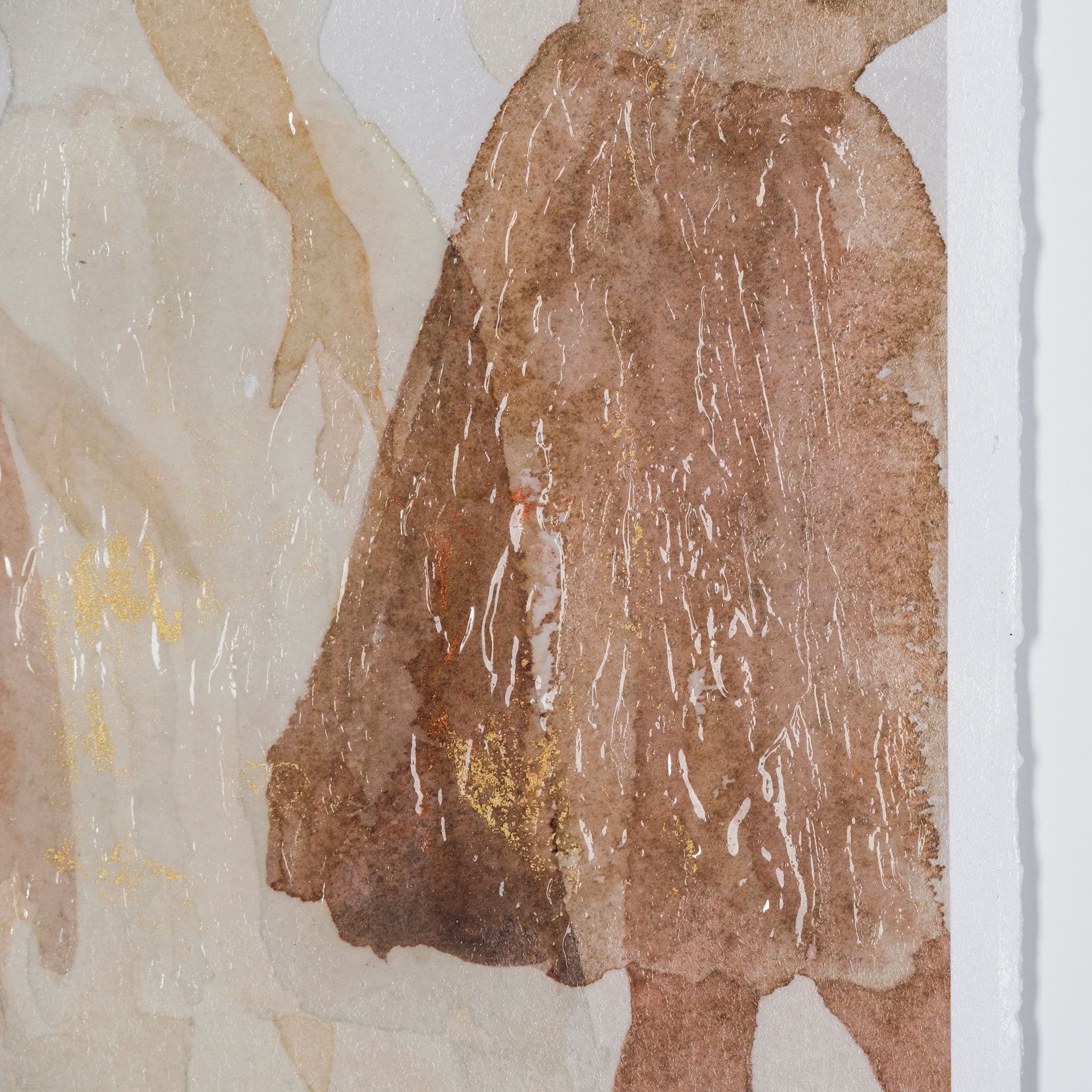 Posture by Mercana Studio a Hand Embellished Textured Framed Art Print Matted under Glass — product photograph