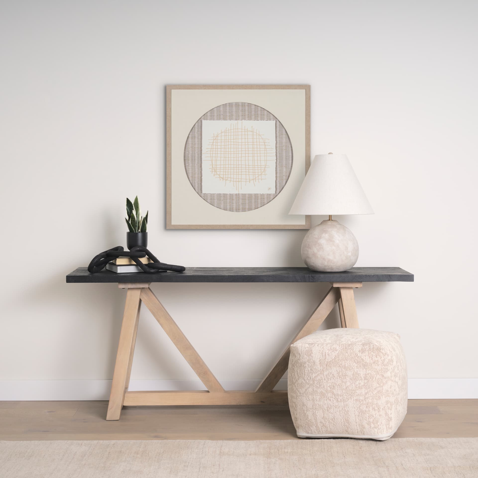 Mehdi Cream Ceramic Table Lamp — product photograph