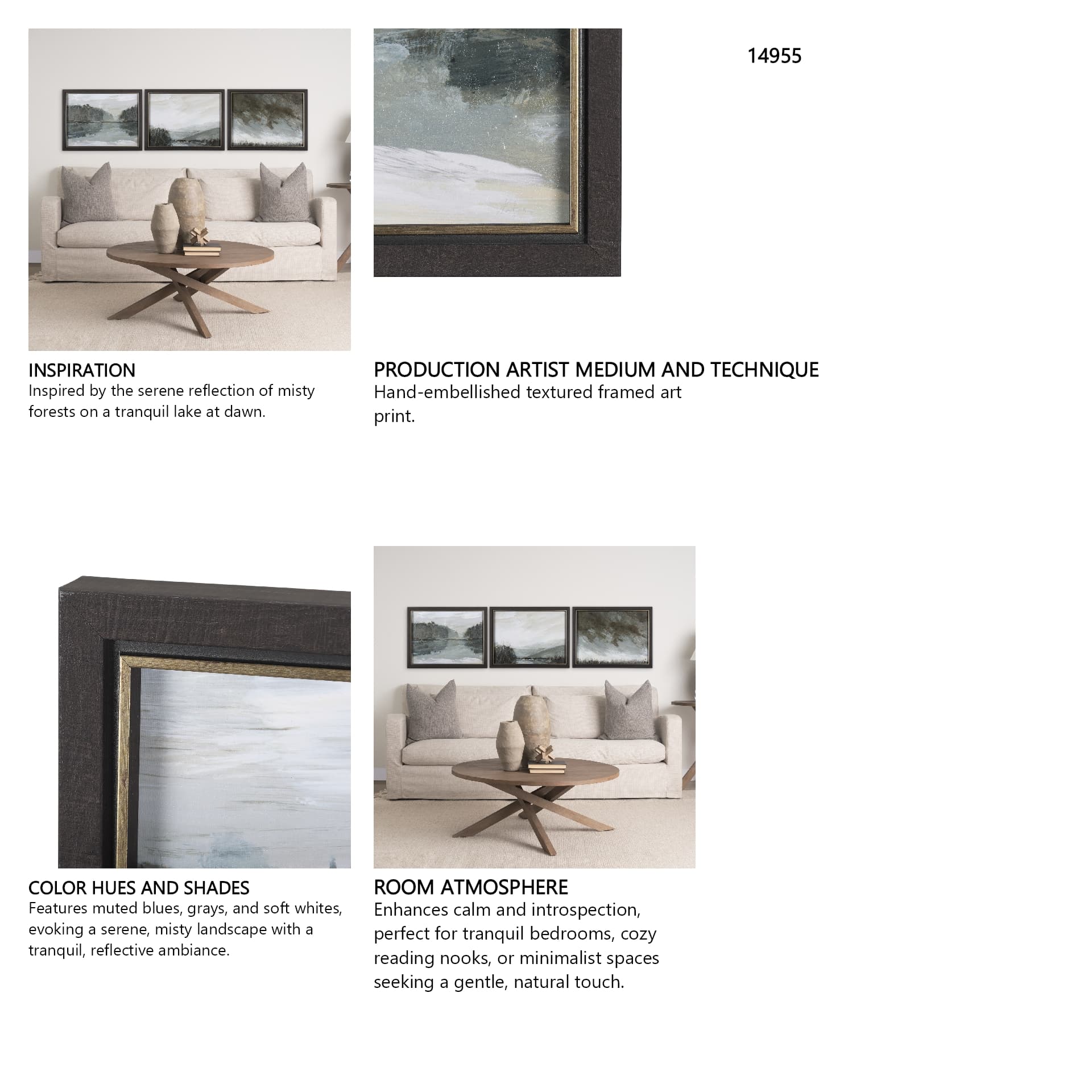 Rainy Day Inspiration IV by Mercana Studio a Hand Embellished Textured Framed Art Print — in a styled room