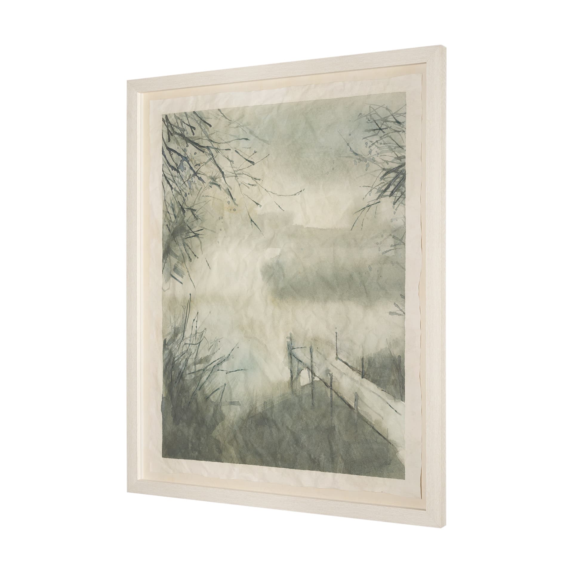 Down By The Dock by Mercana Studio a Hand Embellished Framed Art Print Matted under Glass — product photograph