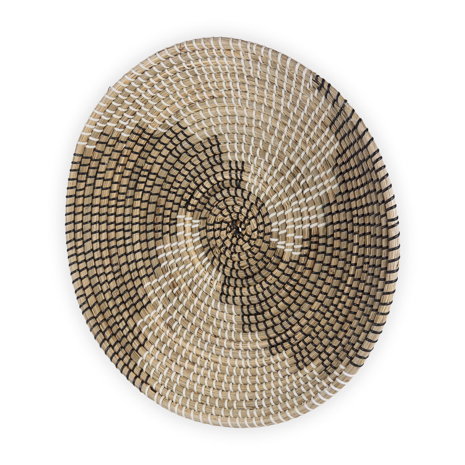 Luna 18.0L x 18.0W x 3.0H Large Light Brown Seagrass Round Wall Hanging Plate — product photograph