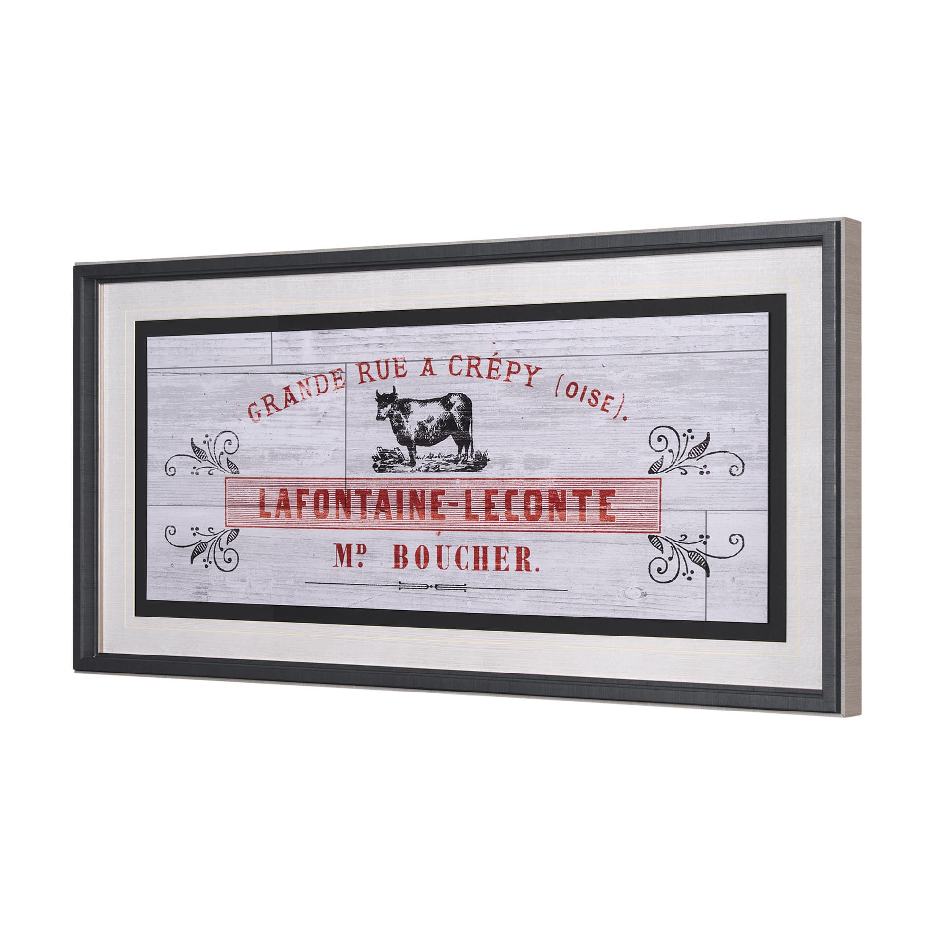 Animal Bill of Sales II Gray Wood Mercana Studio Hand Embellished Framed Art Print Matted under Glas — product photograph