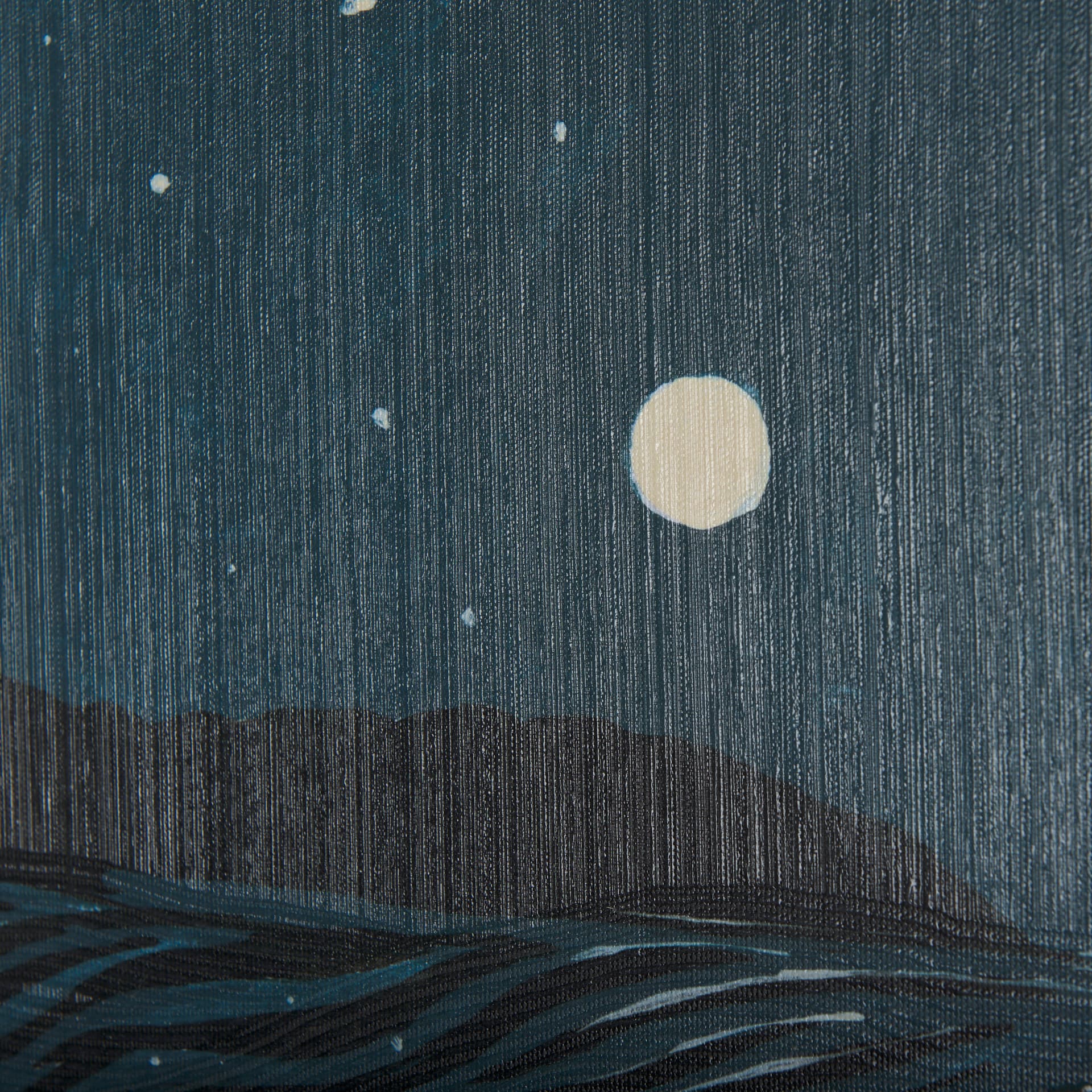 Sea bay at nitght II by Mercana Studio a Hand Embellished Textured Canvas — product photograph