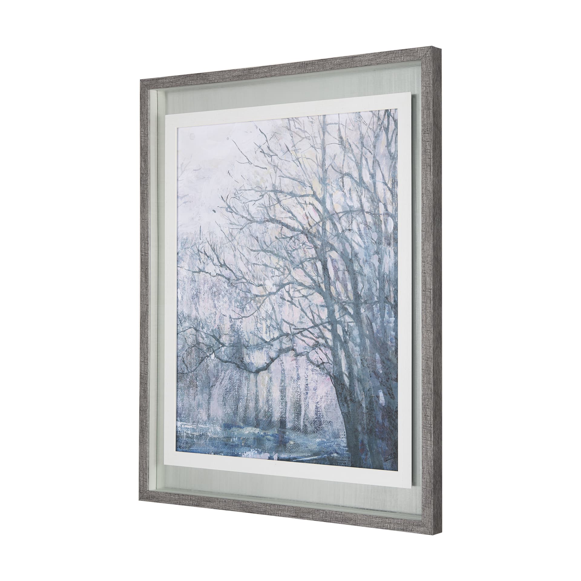 A Fresh Winter Morning II by Mercana Studio Hand Embellished Framed Art Print Matted under Glass — product photograph
