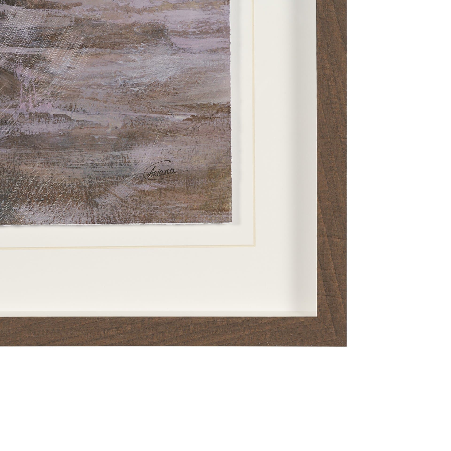 Peaceful Forest II by Mercana Studio Hand-Embellished Textured Framed Artwork Matted under Glass — product photograph