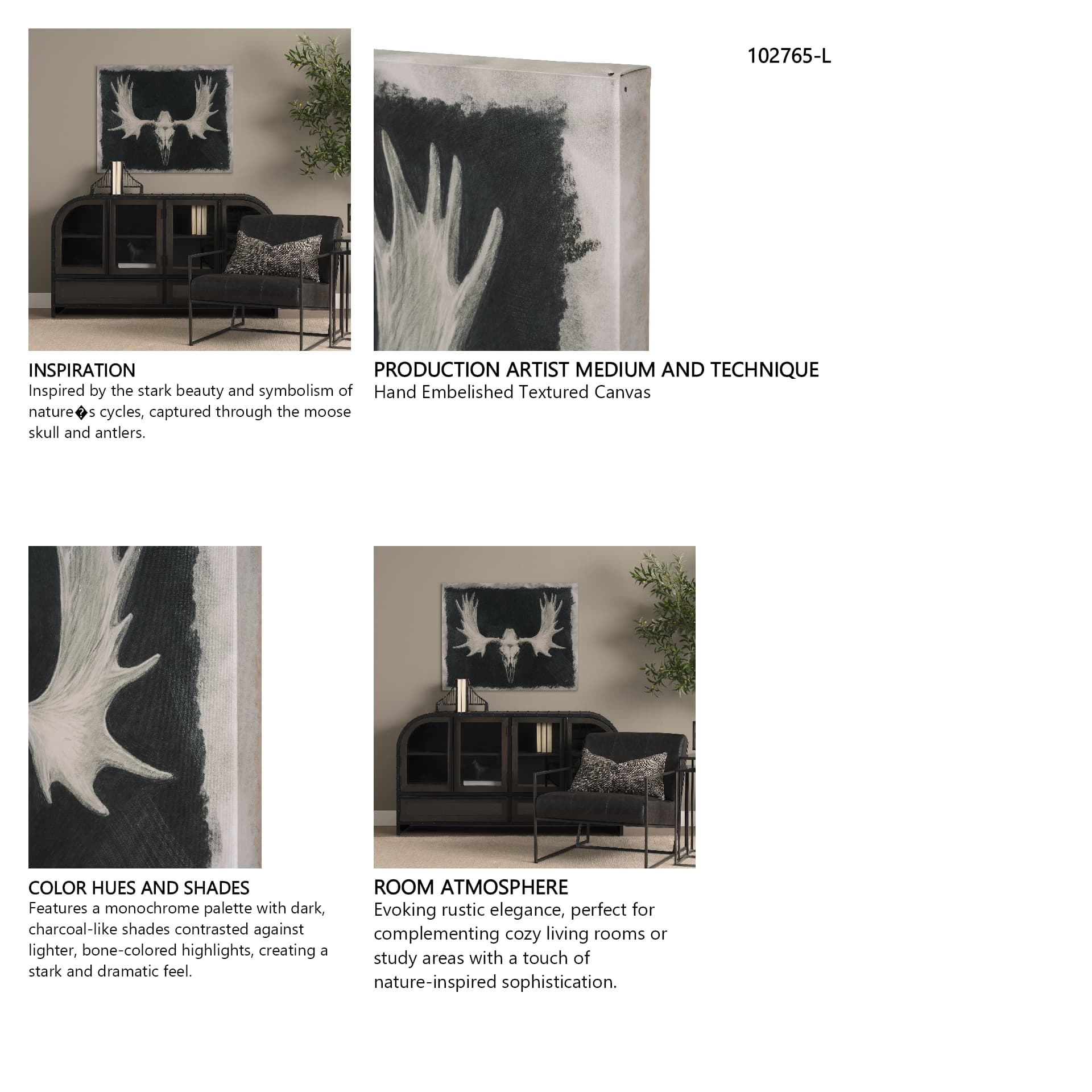 Oddment by Mercana Studio Hand-Embellished Textured Artwork — in a styled room