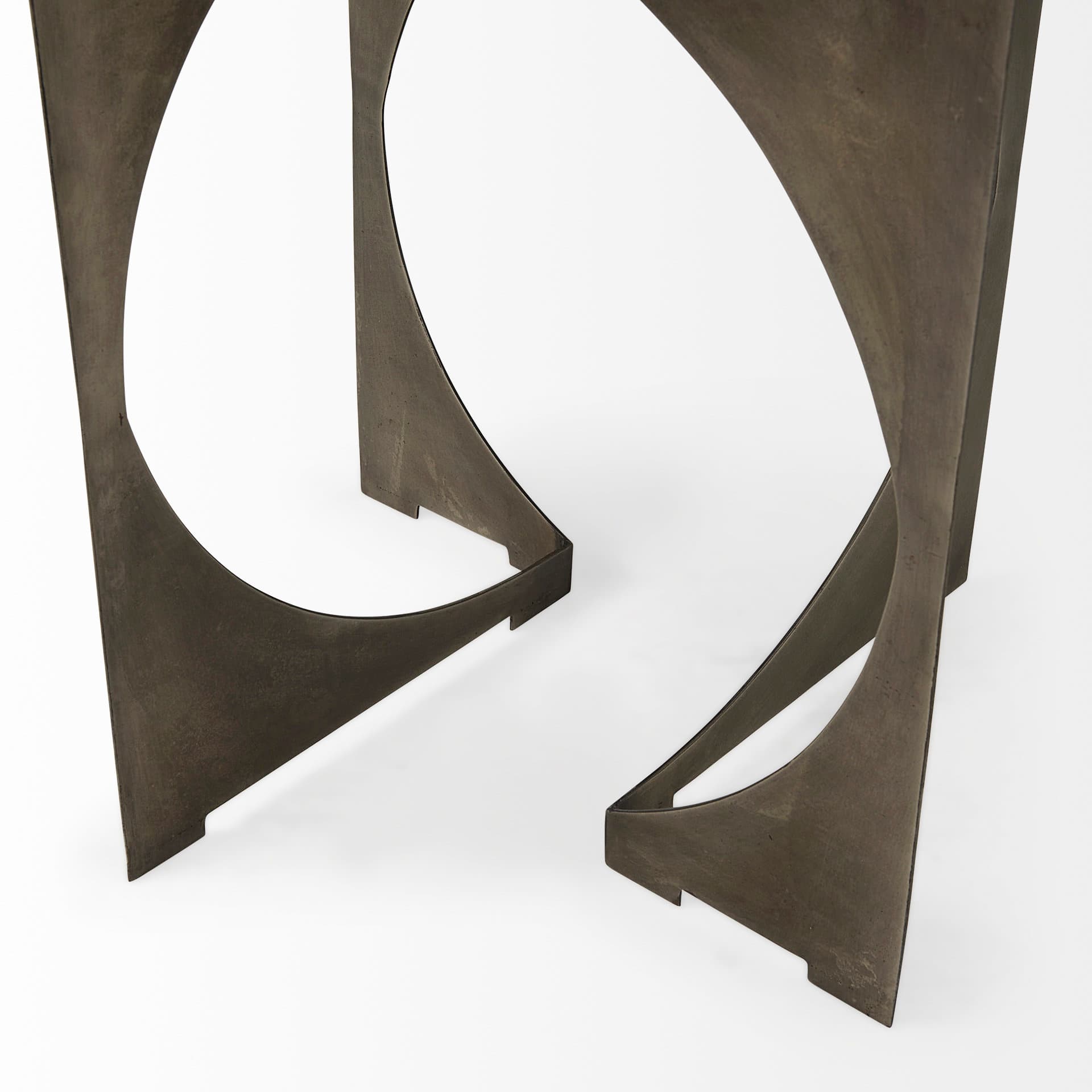 Reinhold II 21L x 21W x 21H Black Marble Top Iron Side Table — product photograph