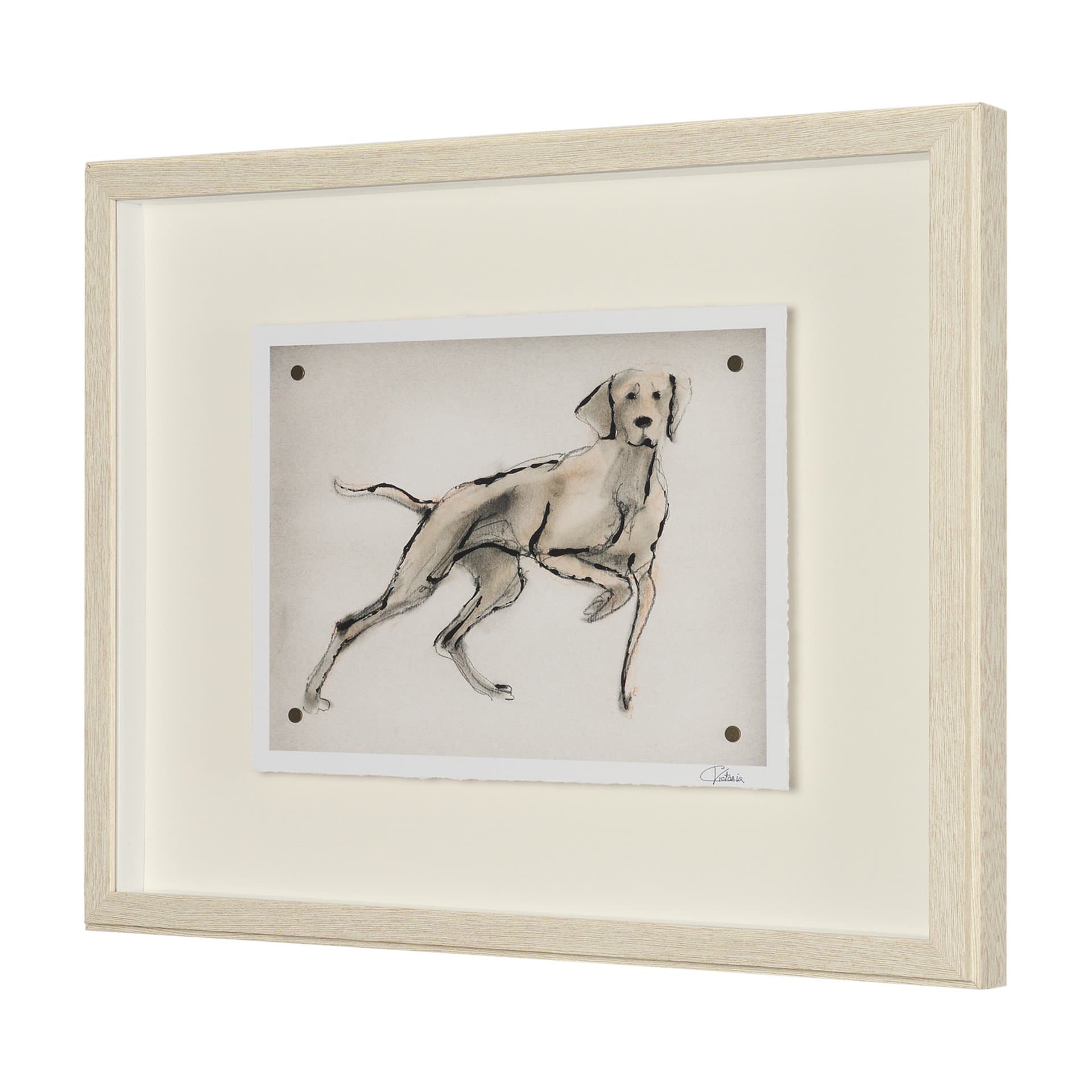 Playful Pup V by Mercana Studio Hand Embelished Framed Artwork Matted under Glass — product photograph