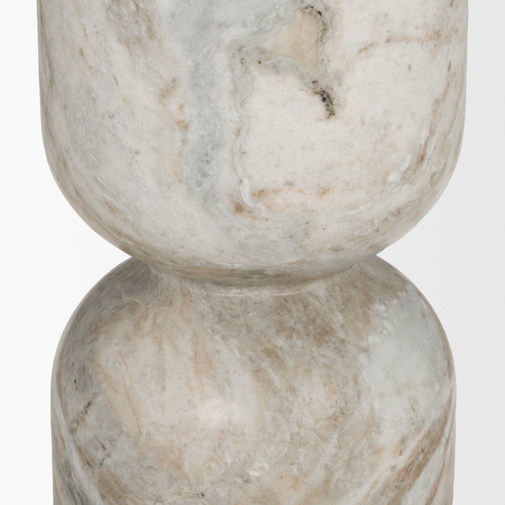 Nylah Solid Pink Marble Round Accent Table — product photograph