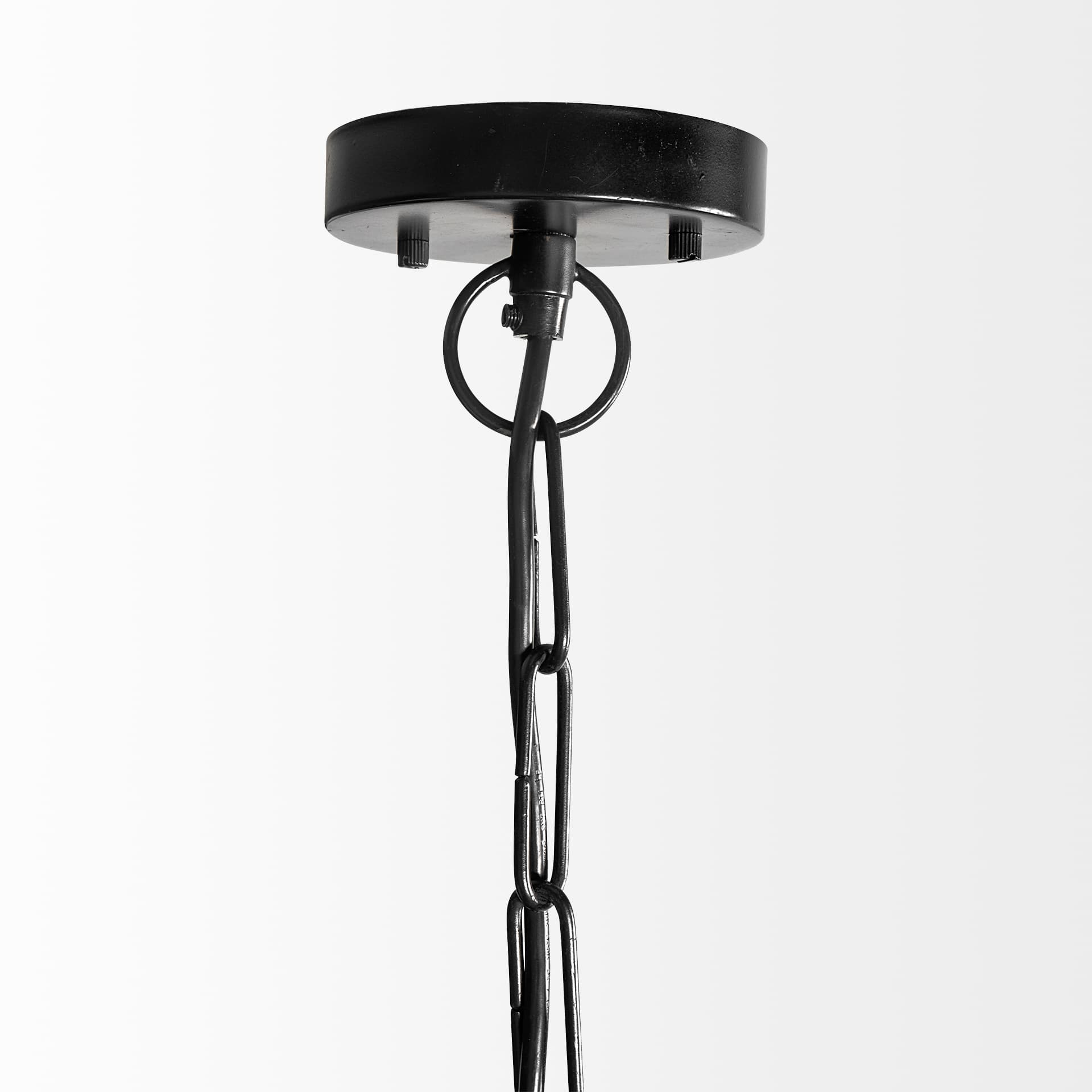 Jules 25x25 Blonde Wood and Black Metal Six Bulb Chandelier Light — product photograph