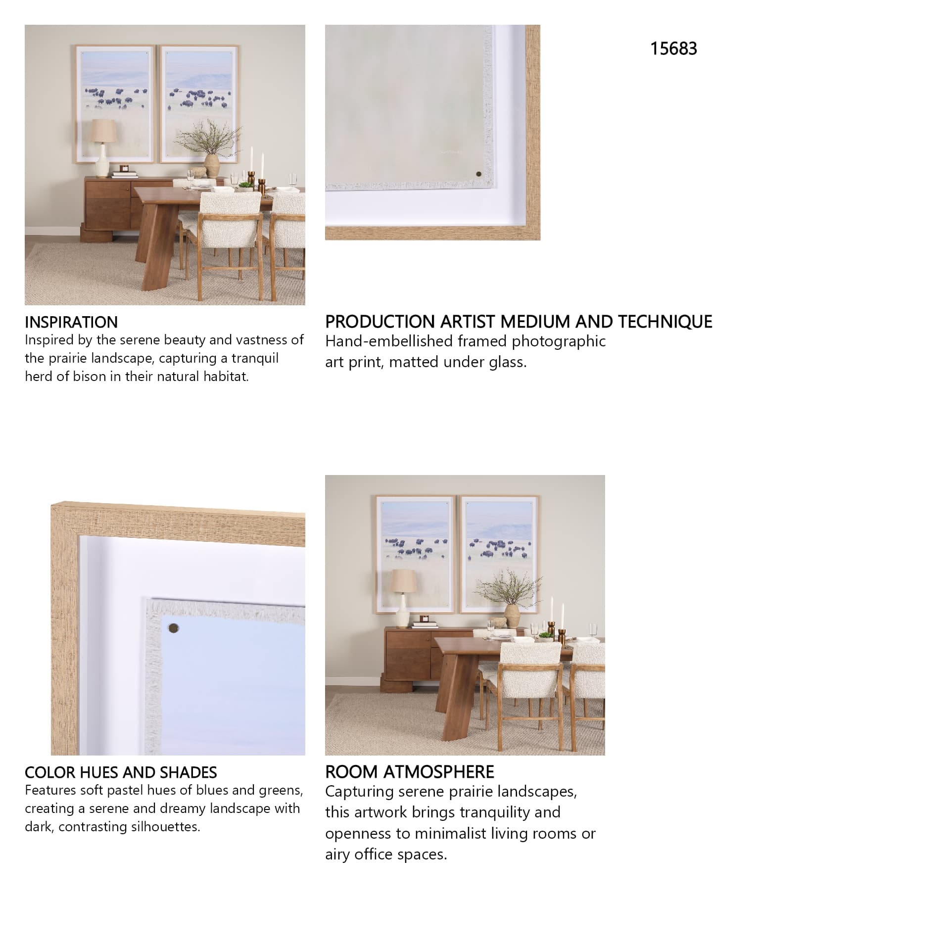 Grazing Herd (Set of 2) by Chad Mackay a Framed Photo Art Print Matted under Glass — in a styled room