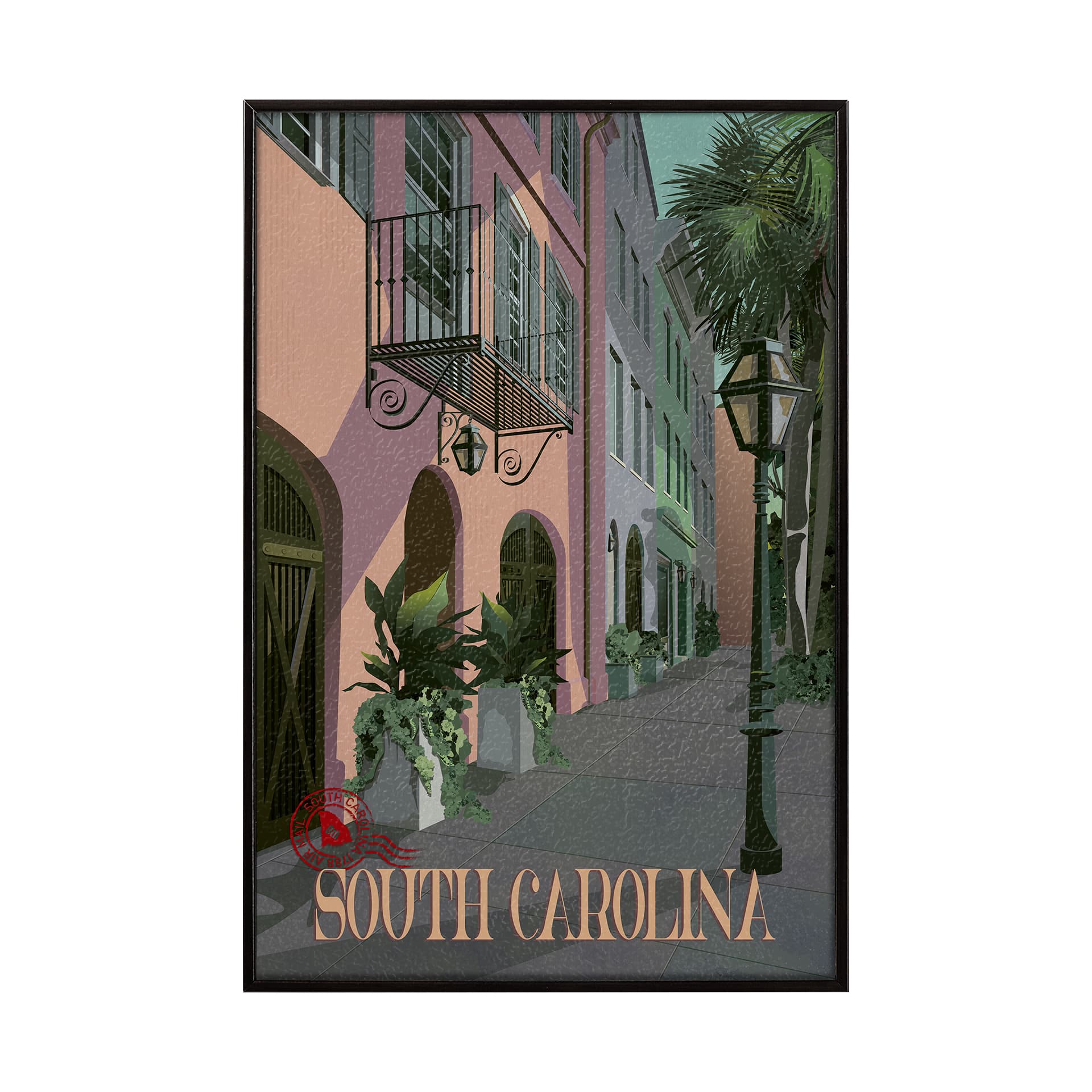 South Carolina Go USA (SM) by Mercana Studio a Hand Embellished Decograph Framed Art Print — product photograph