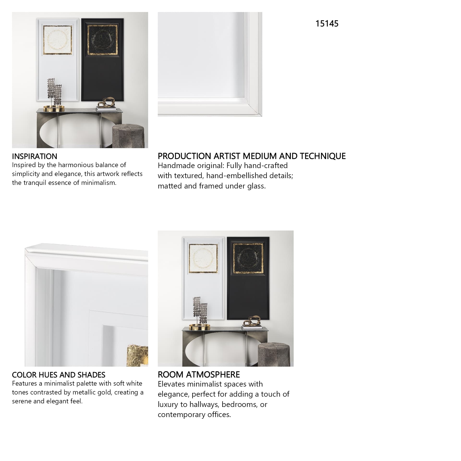 Caldera White by Studio M a handmade Original Framed Artwork under Glass — in a styled room