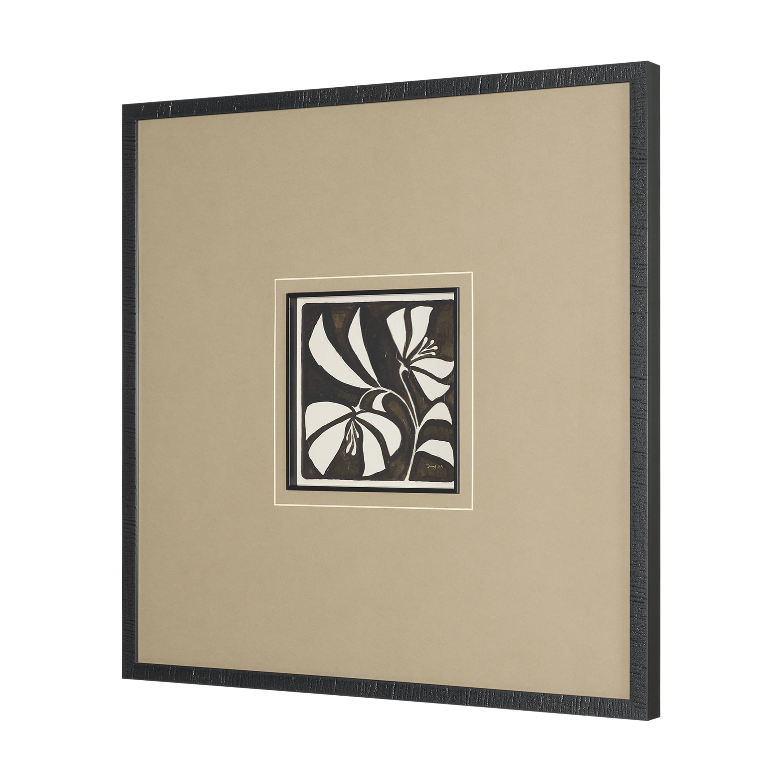 Spanish Tile Dark III by Mercana Studio Textured Framed Artwork Matted under Glass — product photograph