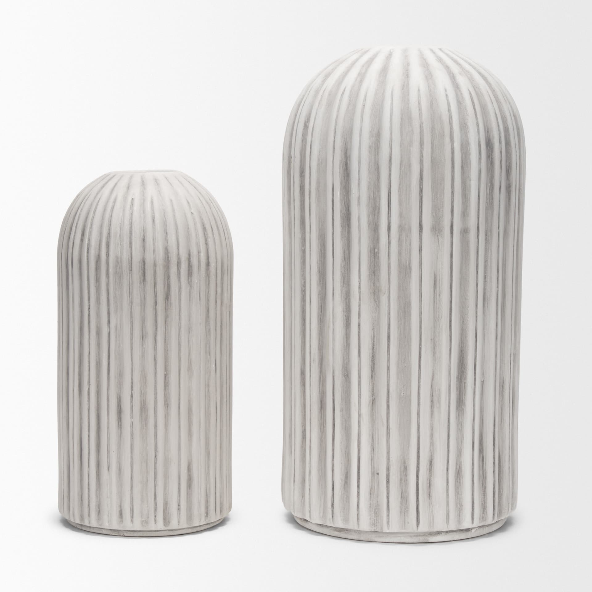Ummi Tall Off White w/ Gray Antiquing Ceramic Vase — product photograph