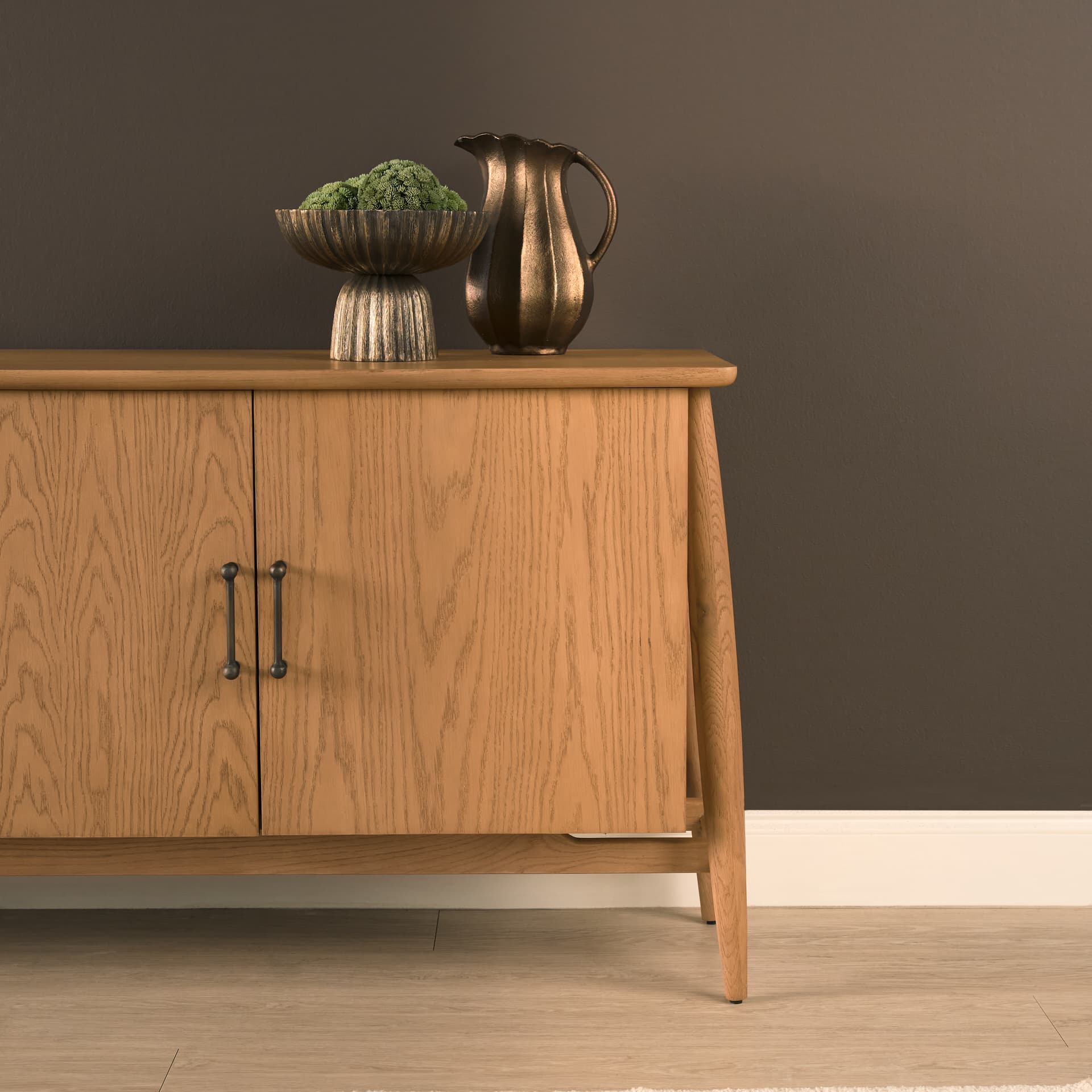 Hollis Warm Brown Wood 4-Door Closed Sideboard — product photograph
