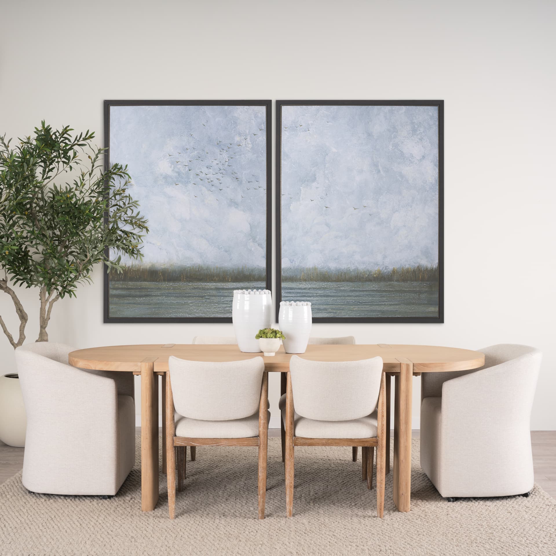 Spring is Coming II by Mercana Studio a Hand Embellished Textured Framed Canvas — in a styled room