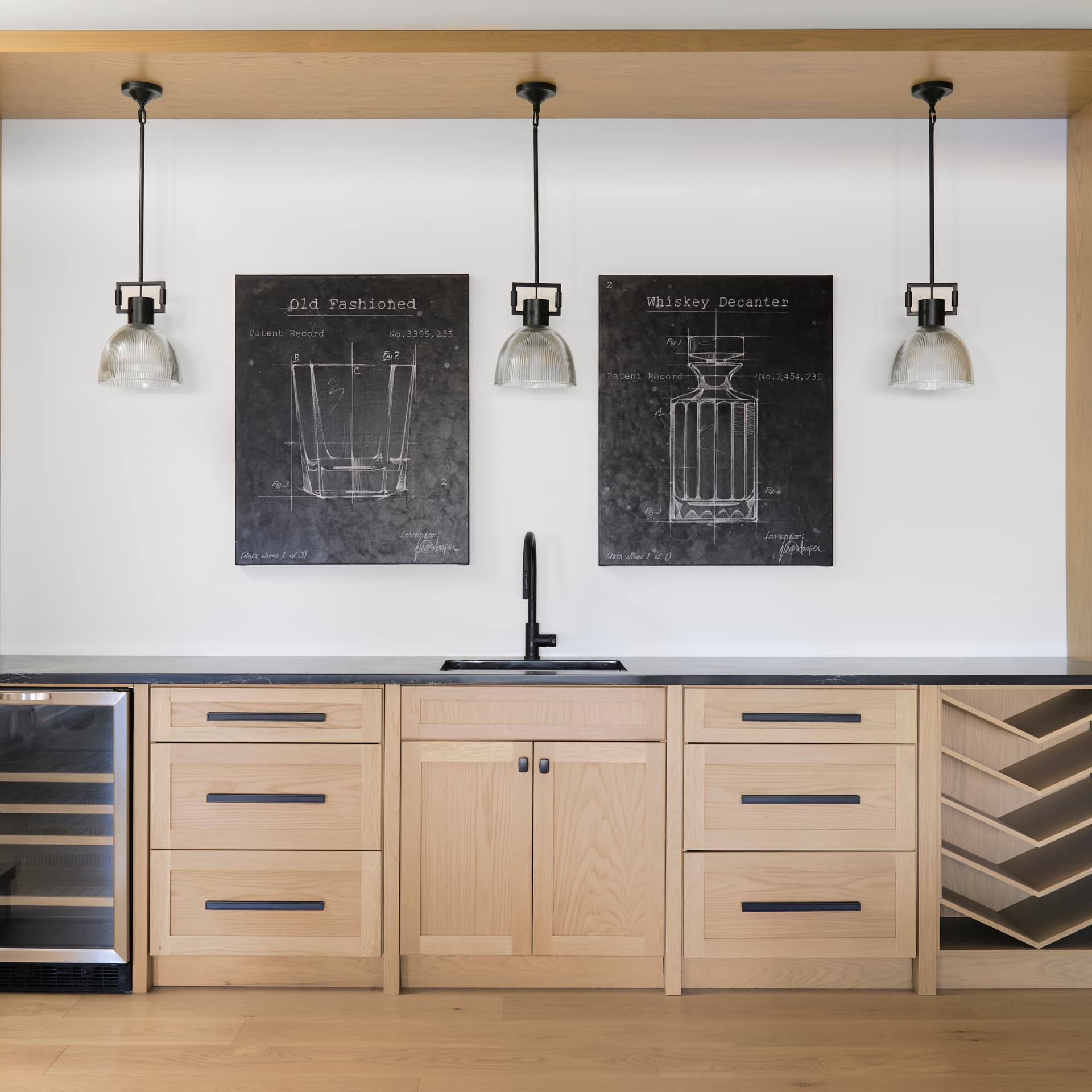 Barware Blueprint VII by Mercana Studio a Hand Embellished Textured Canvas — product photograph