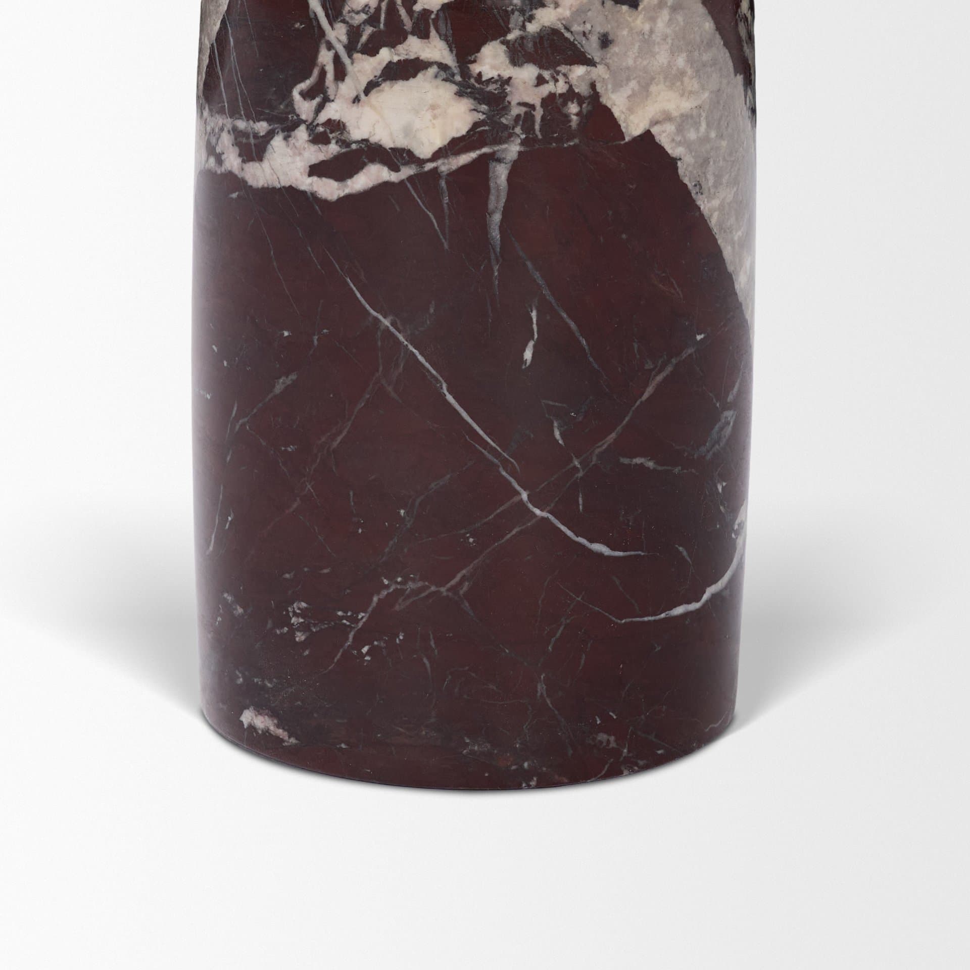 Bellancia Rosso Red Levanto Marble Pedastal Side Table — product photograph