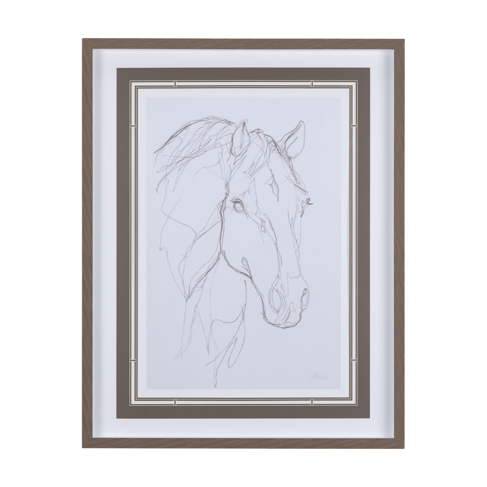 Thoroughbred III by Mercana Studio a Hand Embellished Textured Framed Art Print Matted under Glass — product photograph