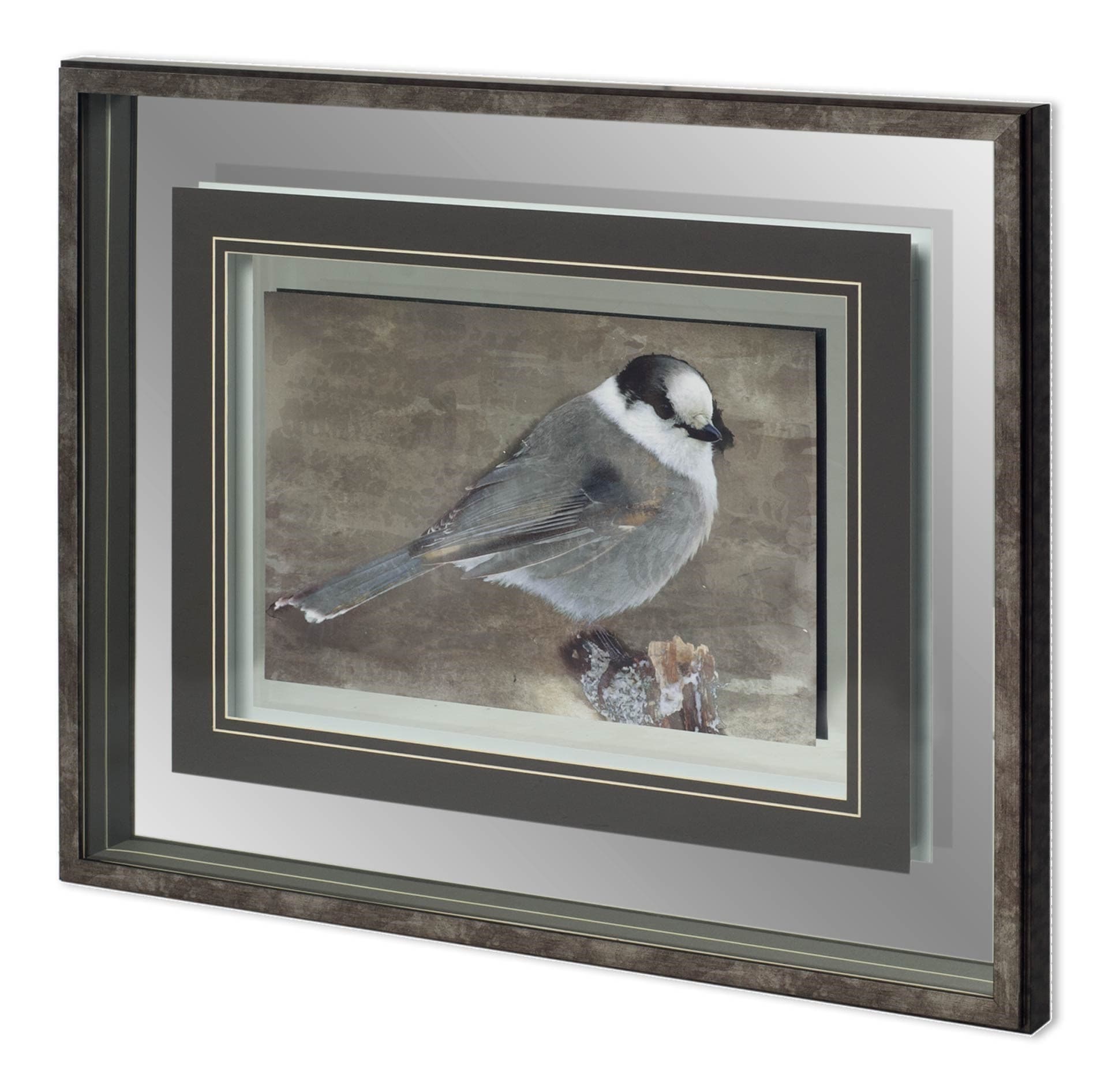 Woodland Animal Bird by Stephan Fontaine Hand Embellished Framed Art Print Matted under Glass — product photograph
