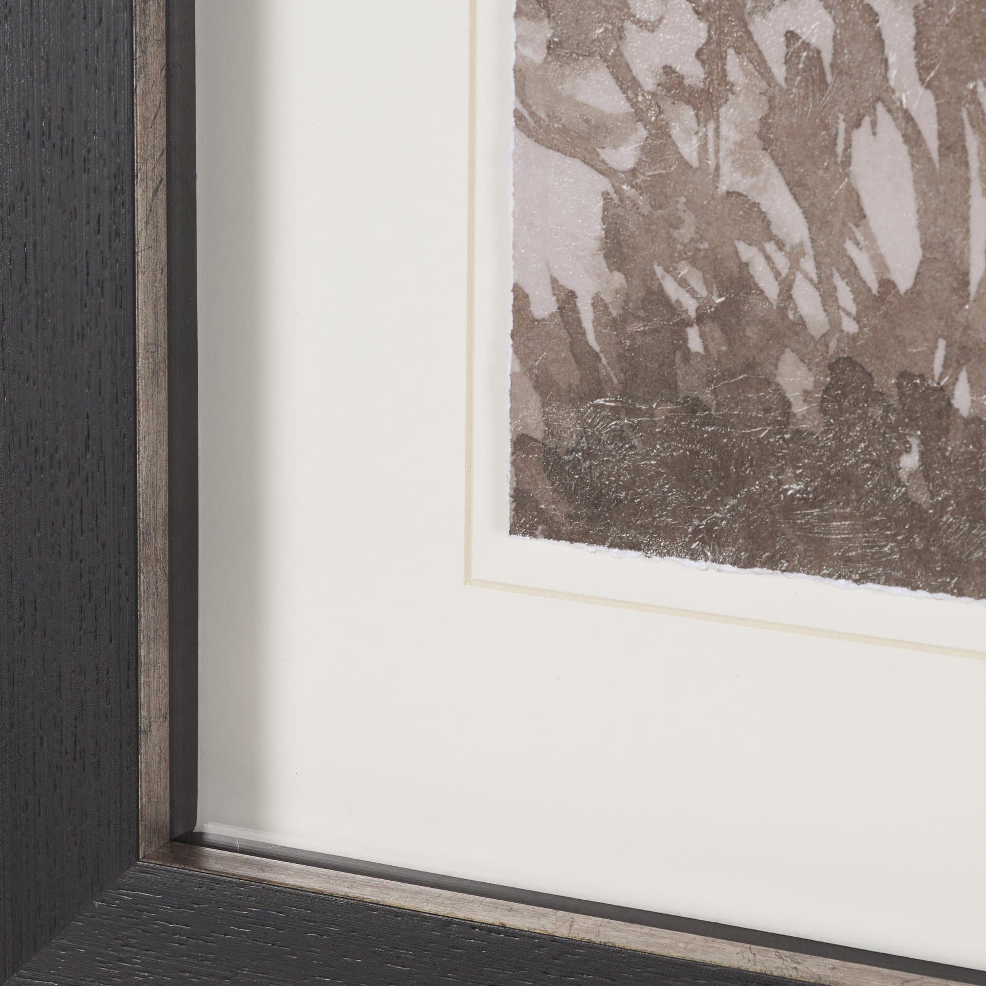 Lowland Fog by Mercana Studio Hand-Embellished Textured Framed Artwork Matted under Glass — product photograph