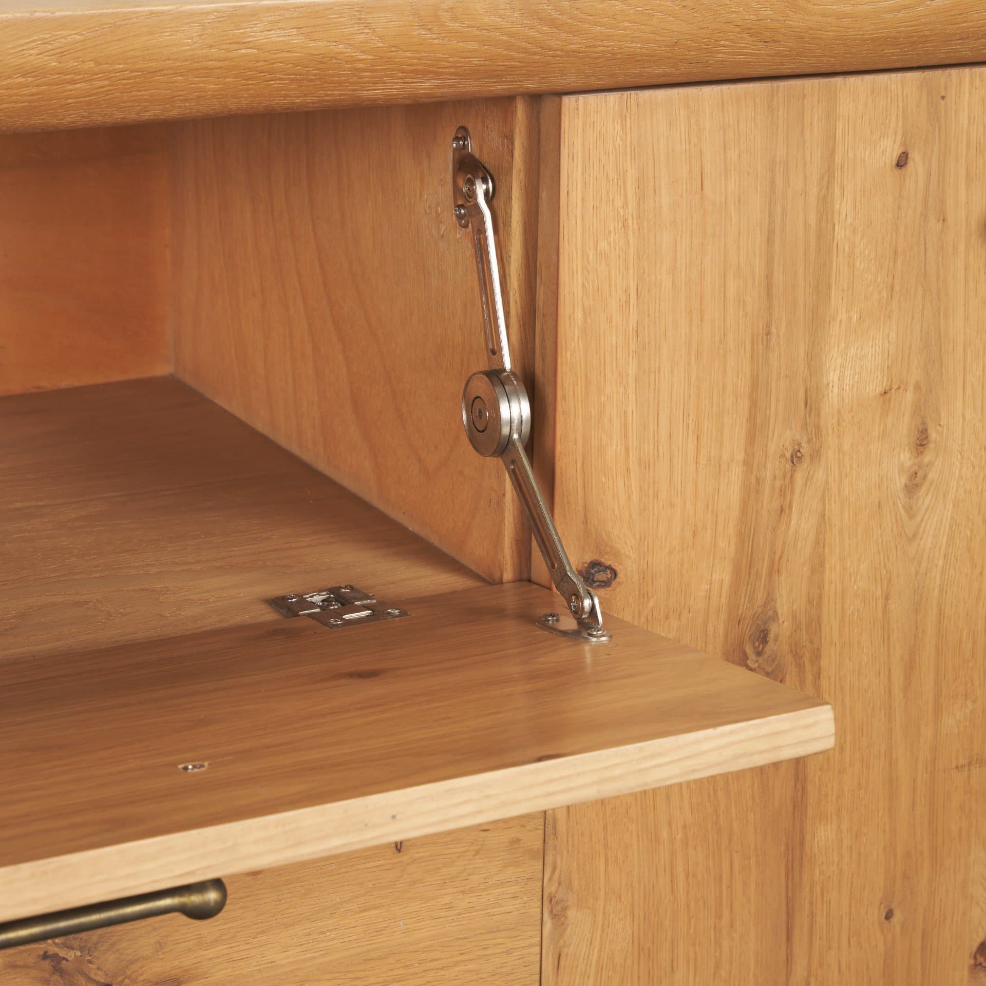 Belford 94" Light Brown Oak Wood Media Console — product photograph